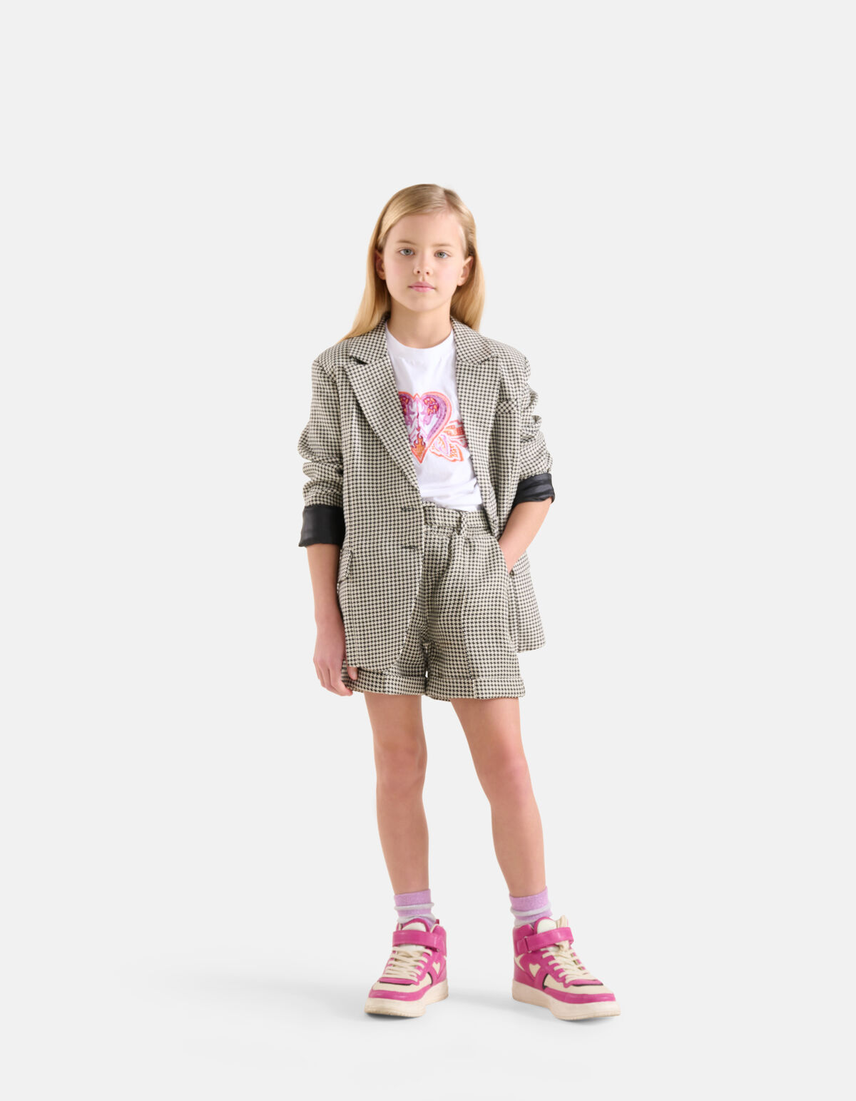 Pied-De-Poule Basic Blazer Schwarz/Weiß SHOEBY GIRLS