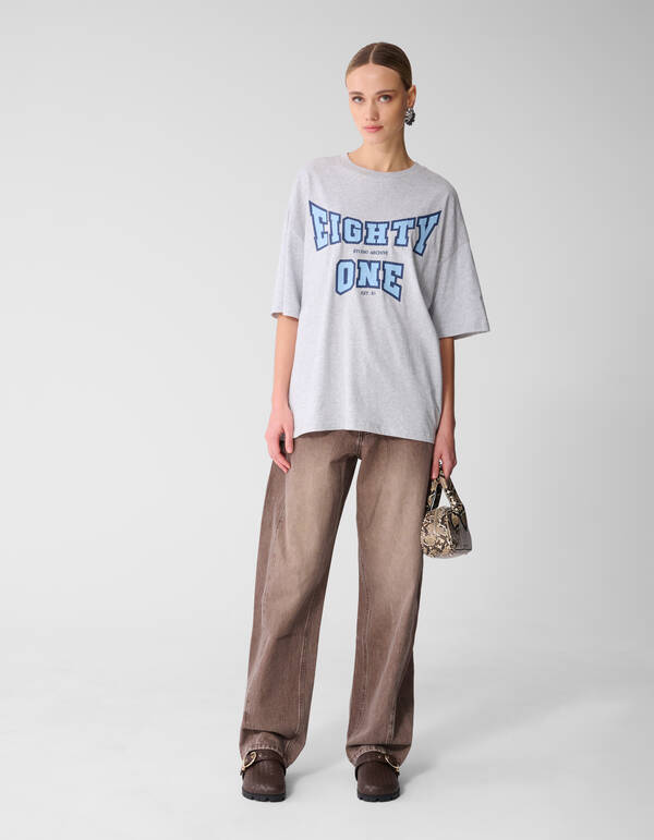 Eighty One Artwork T-Shirt Hellgrau SHOEBY WOMEN