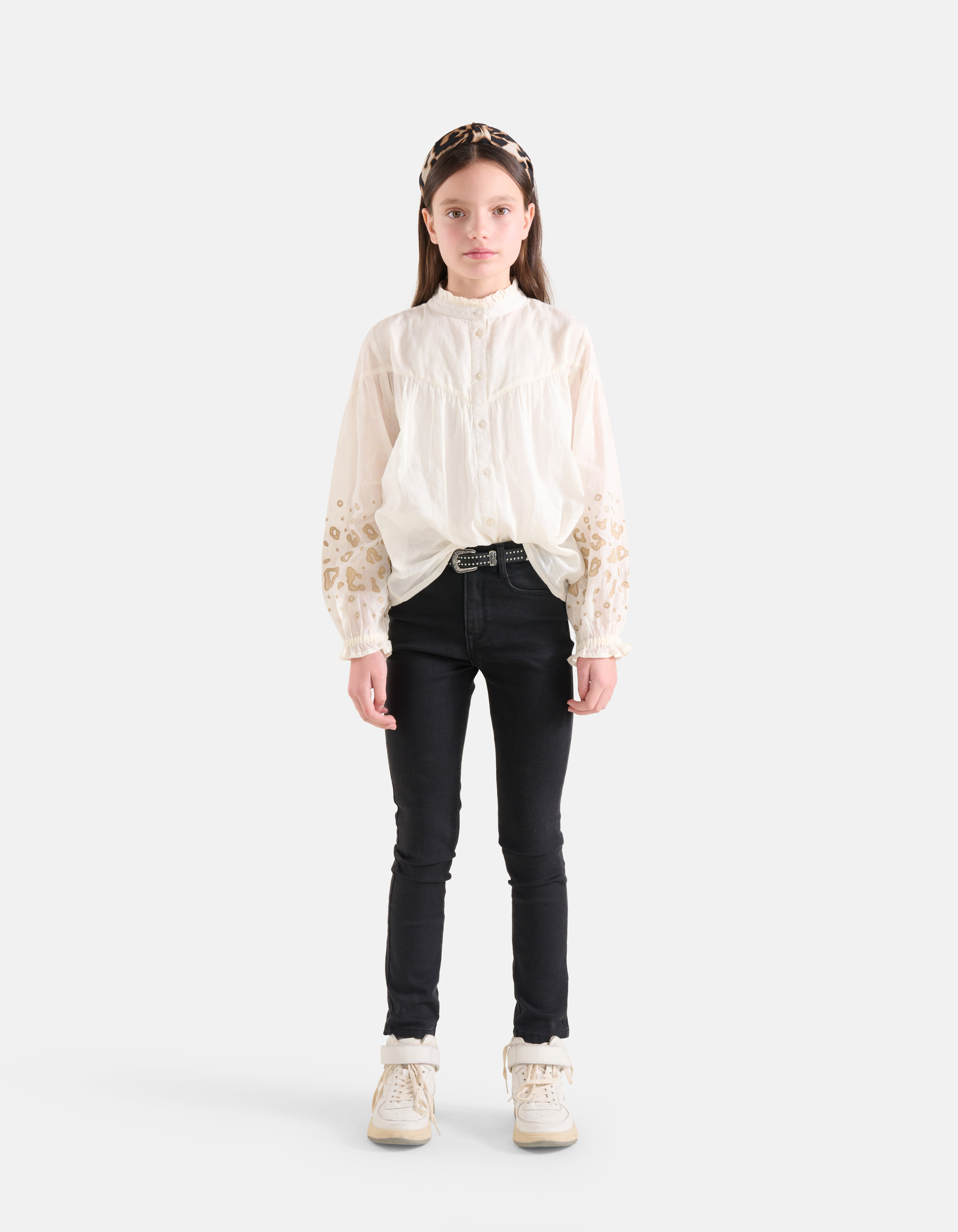 Bluse mit Stickerei Weiß SHOEBY GIRLS
