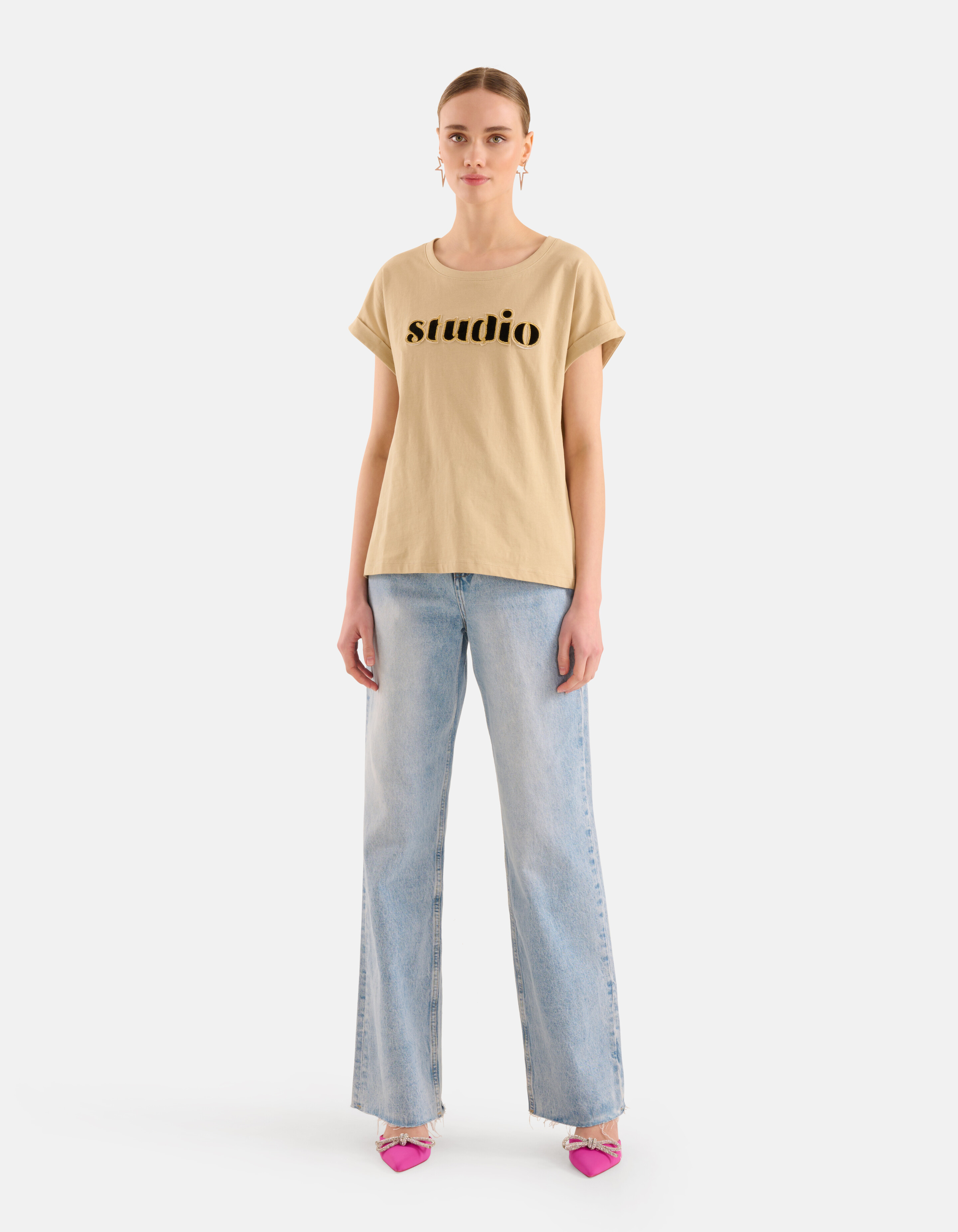 Kunstwerk T-shirt Beige SHOEBY WOMEN