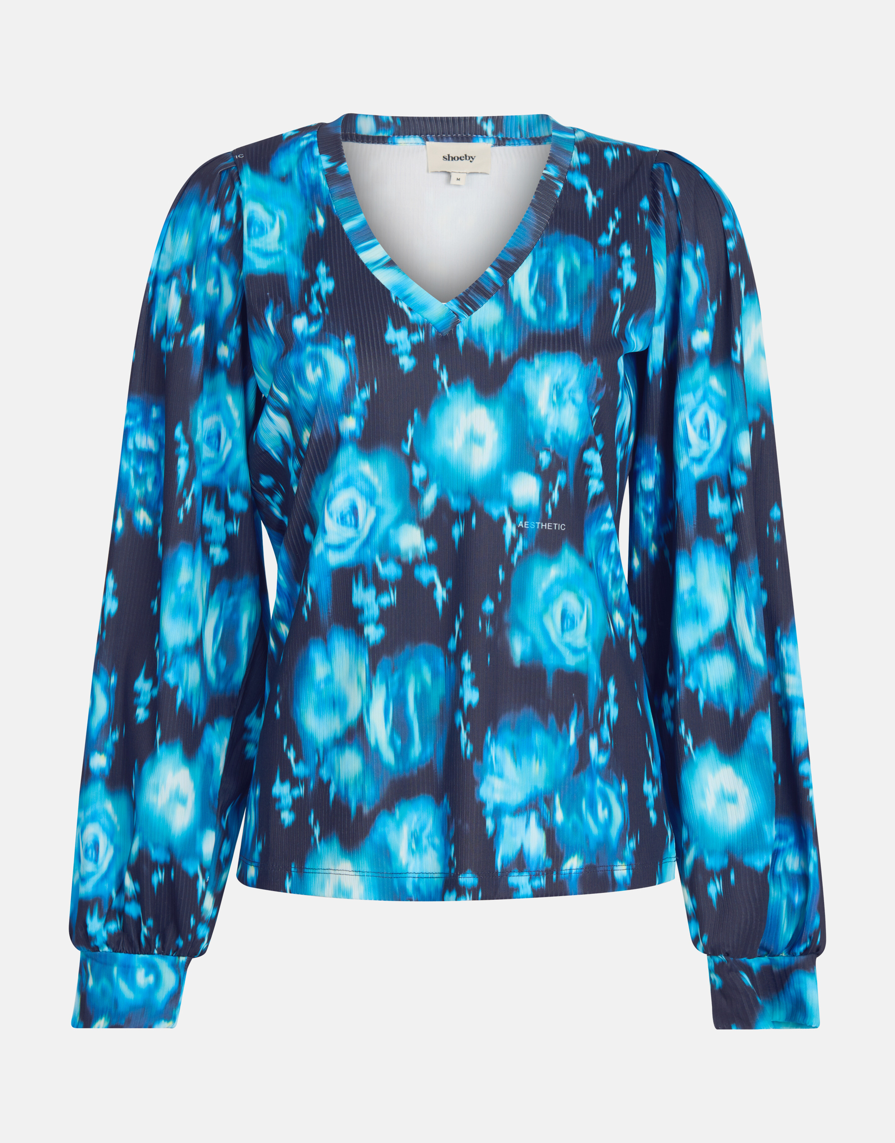 Rippstrick-Langarmshirt Blau SHOEBY WOMEN