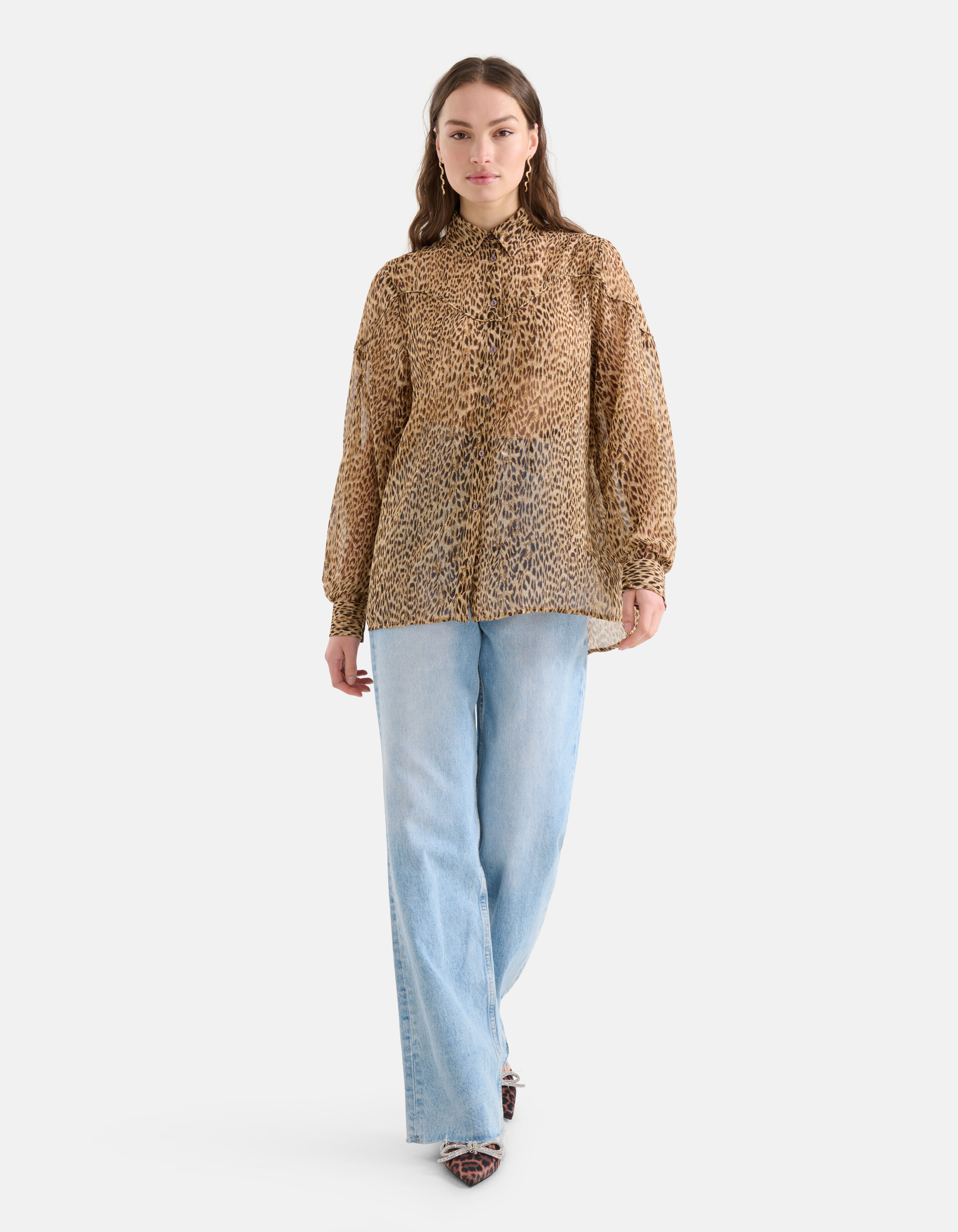 Gepardenbluse Braun SHOEBY WOMEN