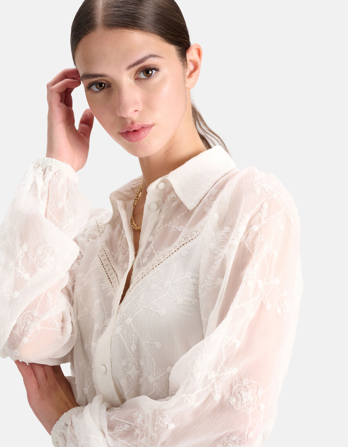 Bestickte Bluse Off White SHOEBY WOMEN