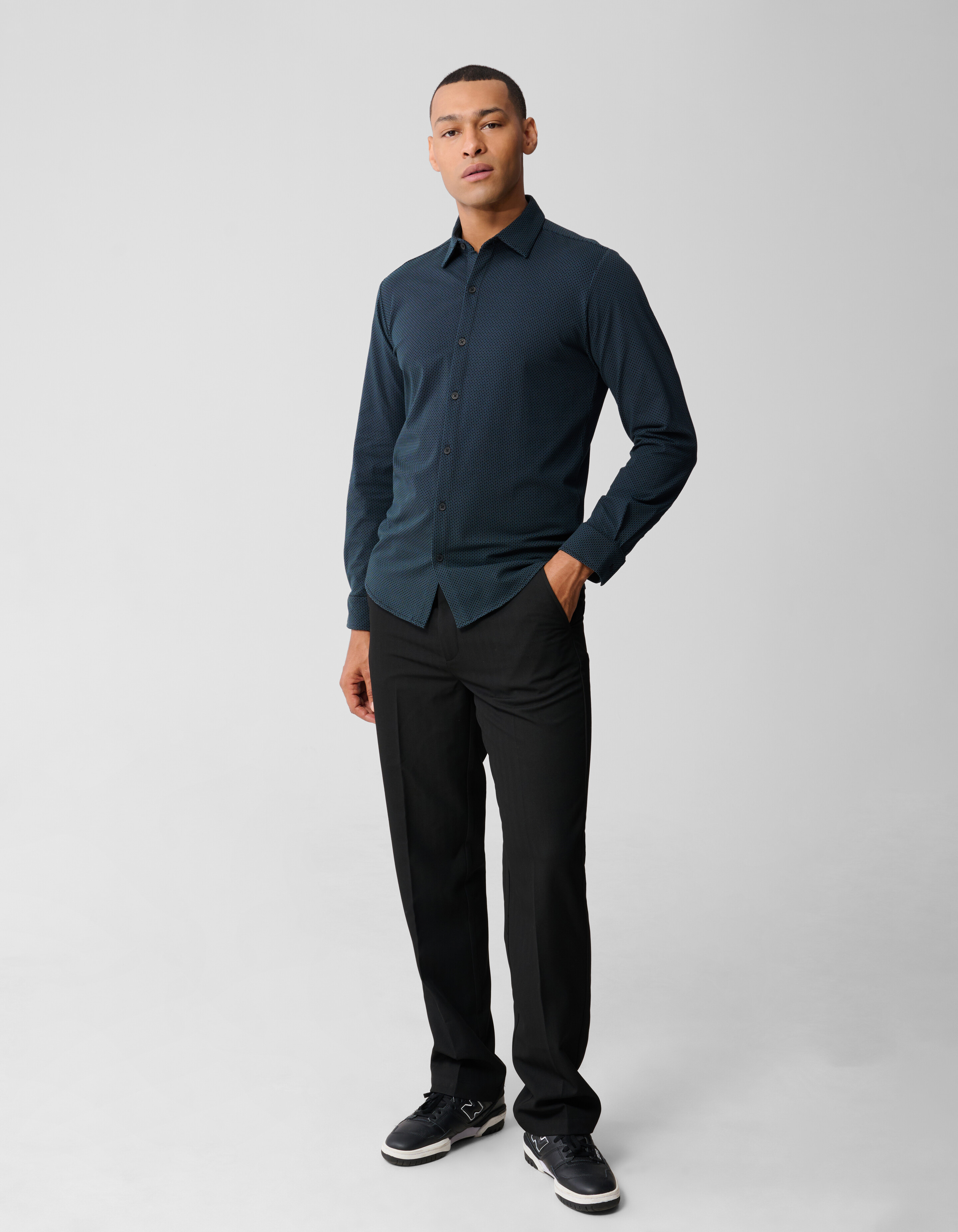 Printed Logo Hemd Dunkelgrün SHOEBY MEN