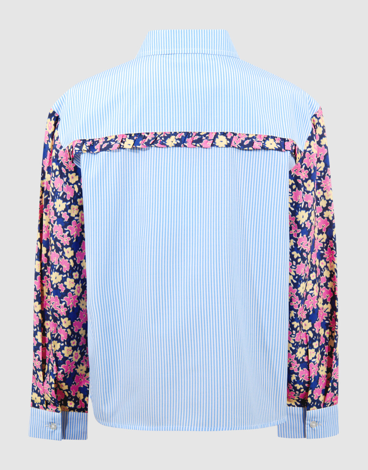 Blumen-Nadelstreifenbluse Hellblau SHOEBY GIRLS
