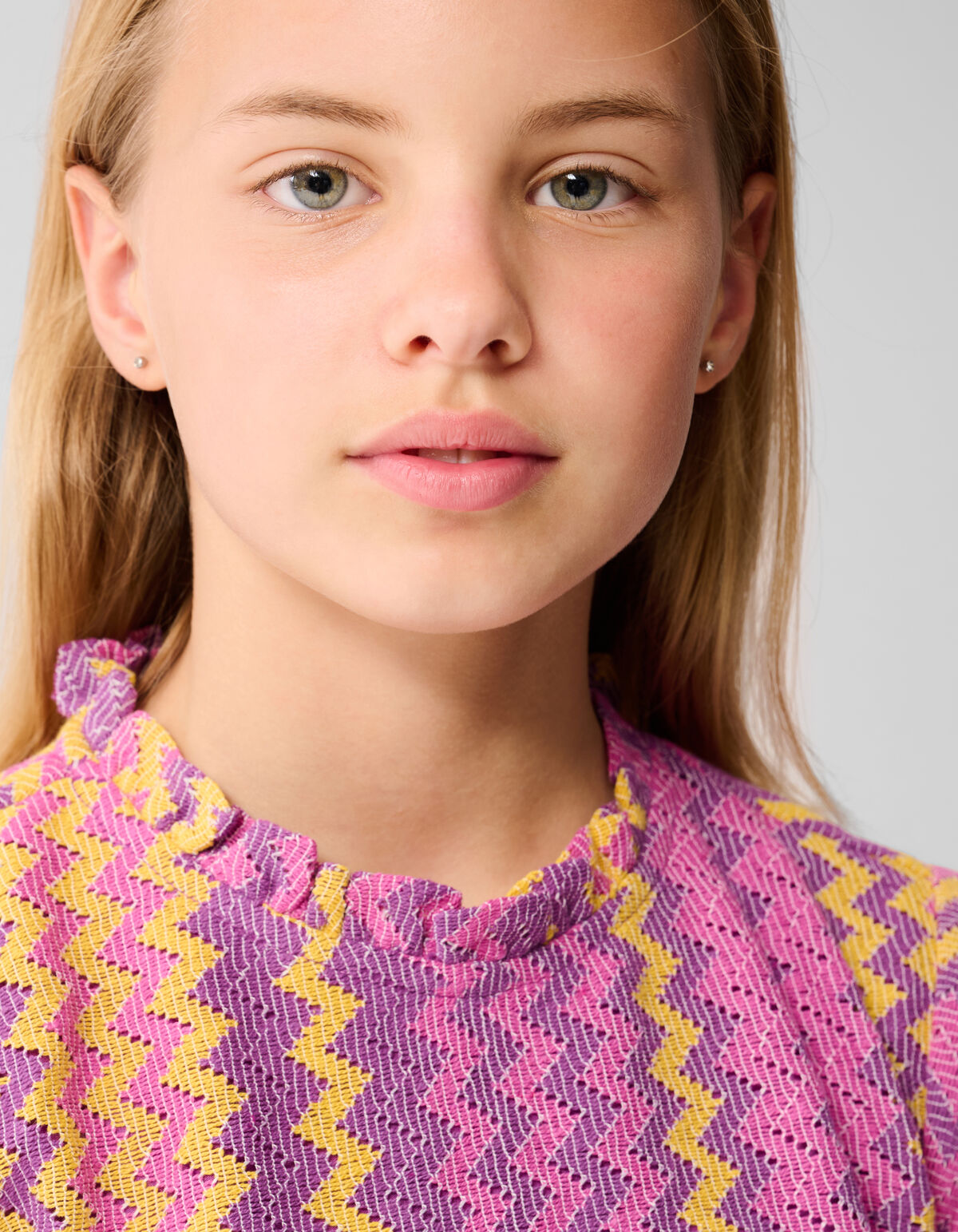 Zickzack geh&auml;keltes Kleid Rosa SHOEBY GIRLS