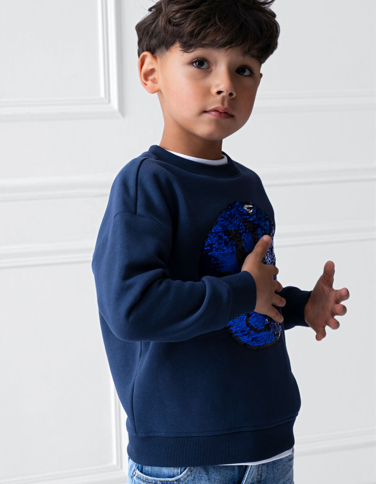 Artwork Sweater Donkerblauw SHOEBY BOYS