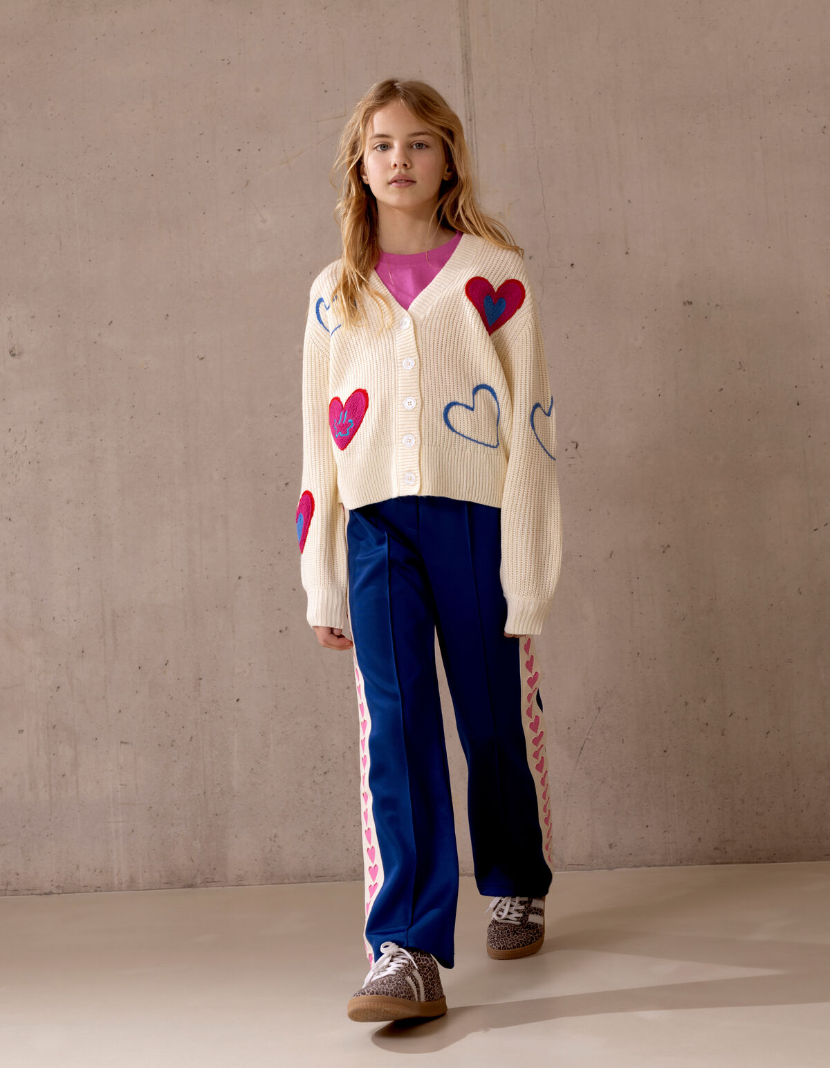 Herz Strickjacke Off White SHOEBY GIRLS