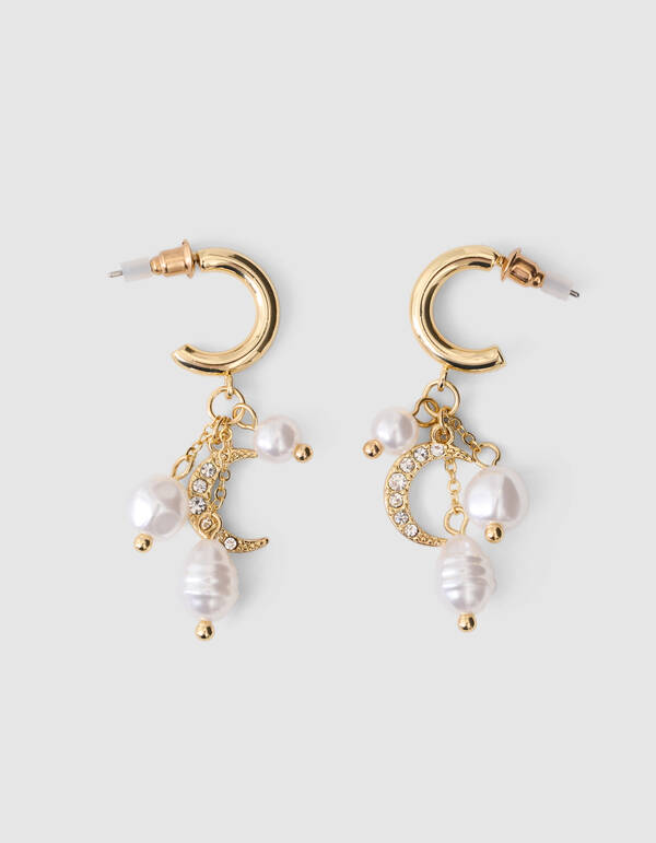 Perle/Mond Ohrringe Gold SHOEBY ACCESSOIRES