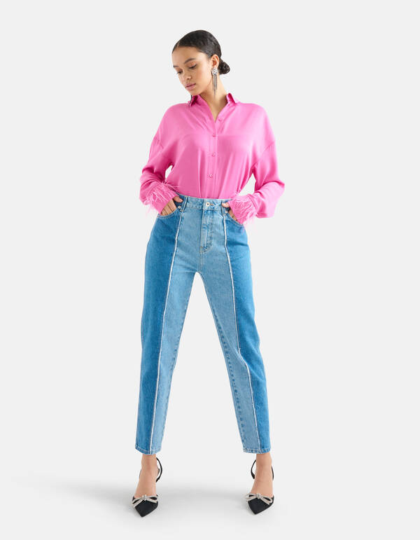 Zweifarbige Denim-Jeans Mediumstone Länge 28 SHOEBY WOMEN