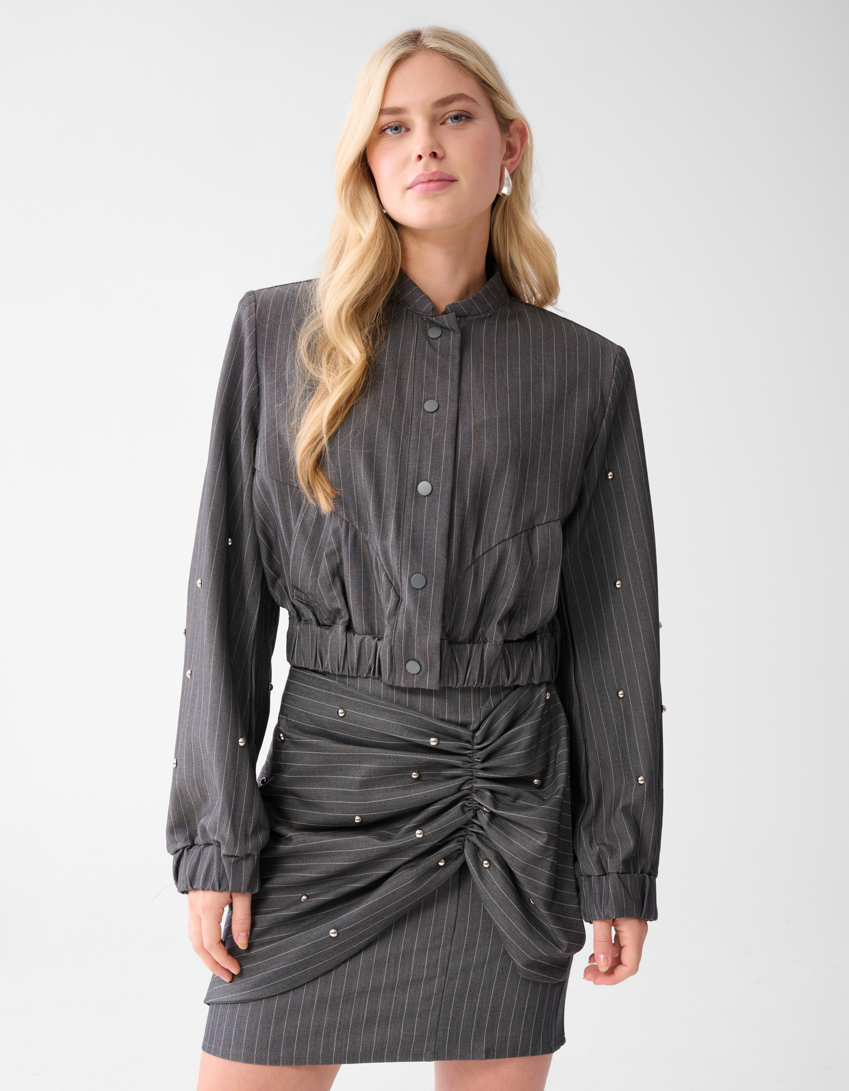 Bomber mit Nieten Dunkelgrau SHOEBY WOMEN