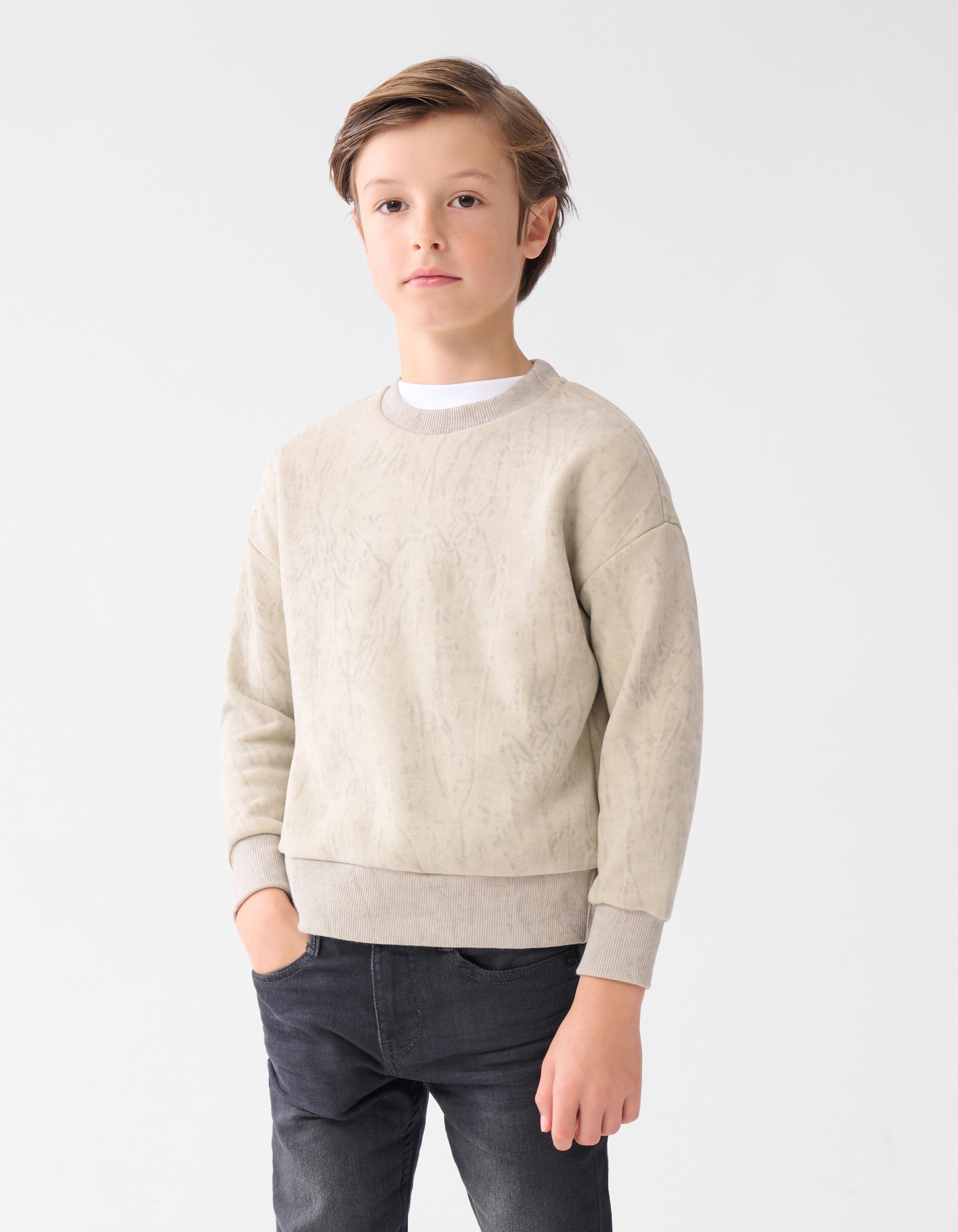 Bedrucktes Sweatshirt hellgrau SHOEBY BOYS