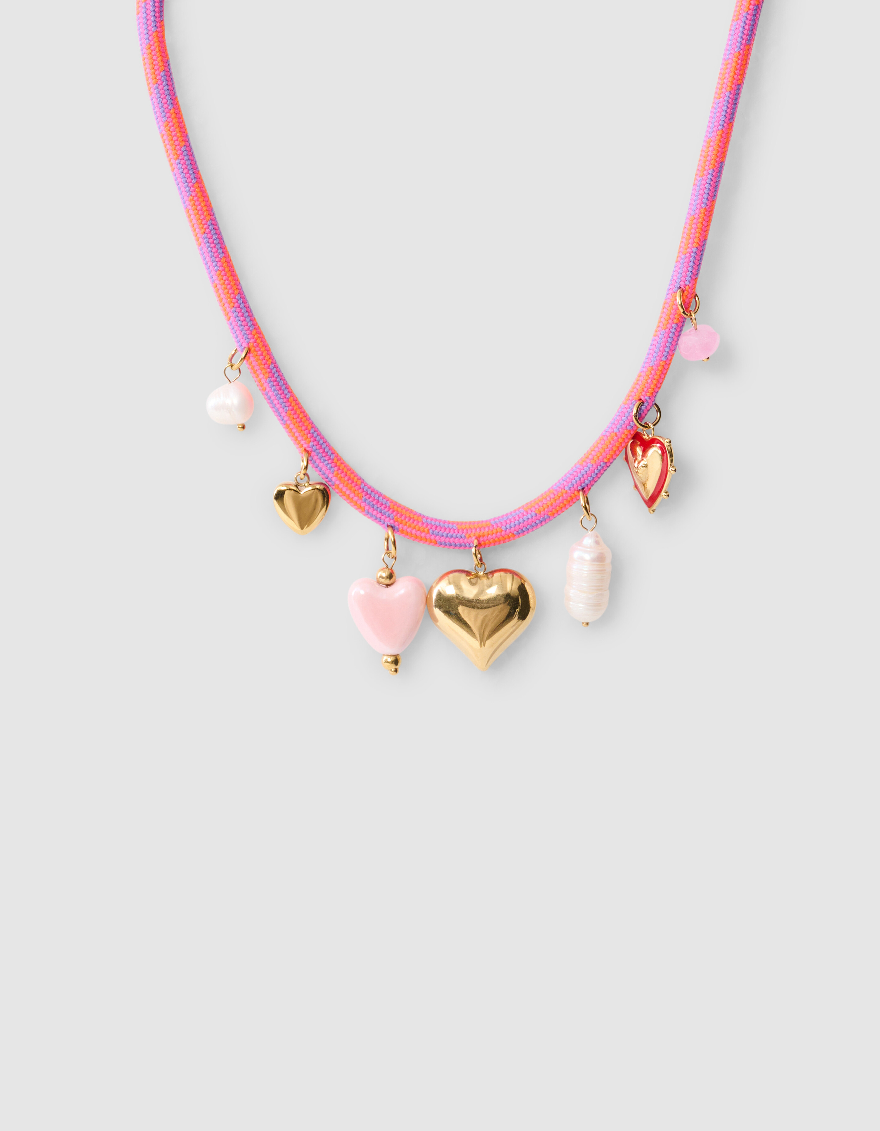 Herz Charme Halskette Rosa SHOEBY ACCESSOIRES