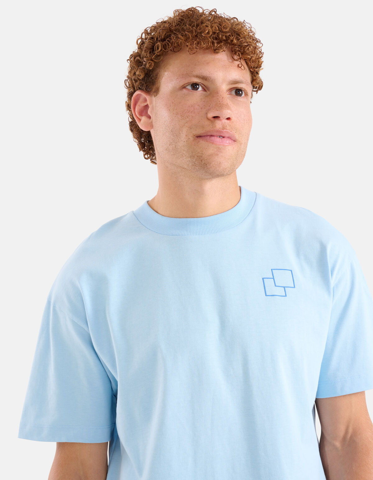 Stickerei-T-Shirt Blau SHOEBY MEN