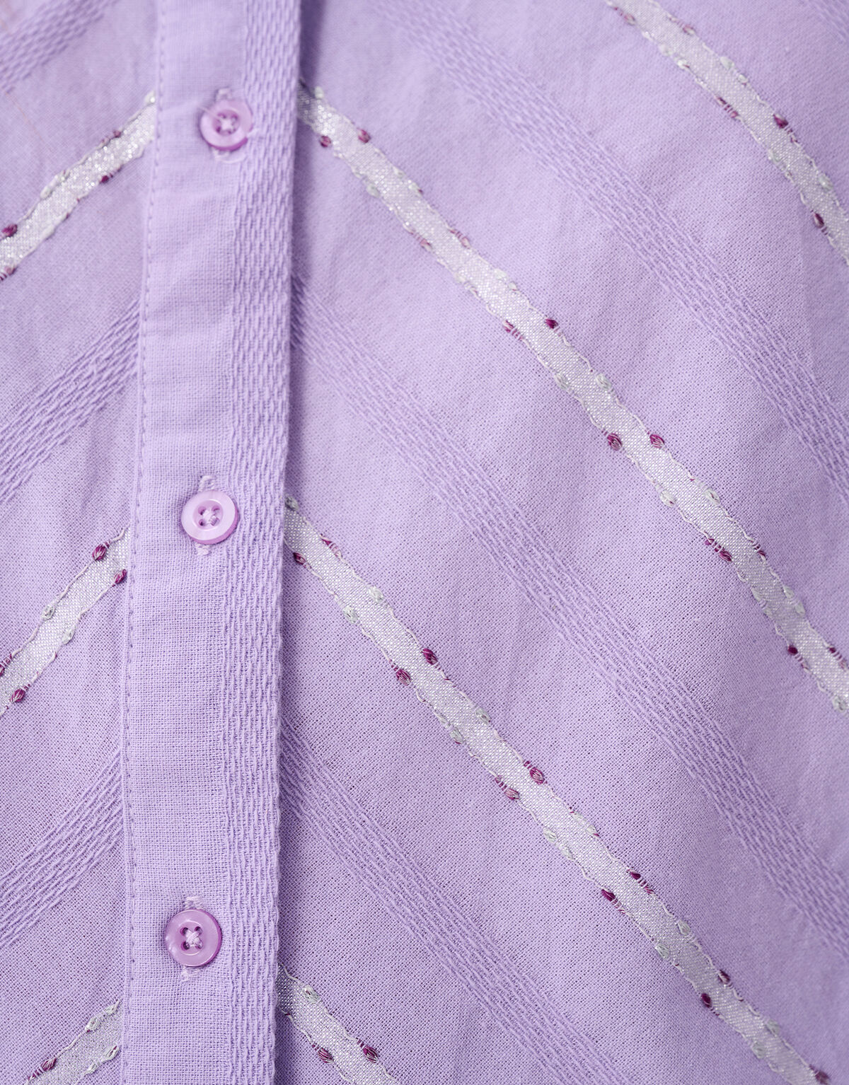 Jacquard-R&uuml;schen-Bluse Hellviolett SHOEBY WOMEN