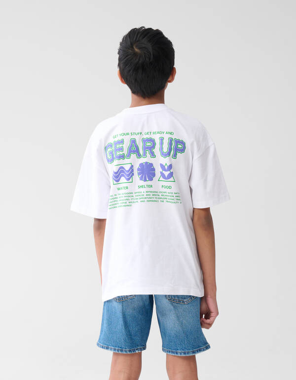 Gear Up Text-T-Shirt Weiß SHOEBY BOYS