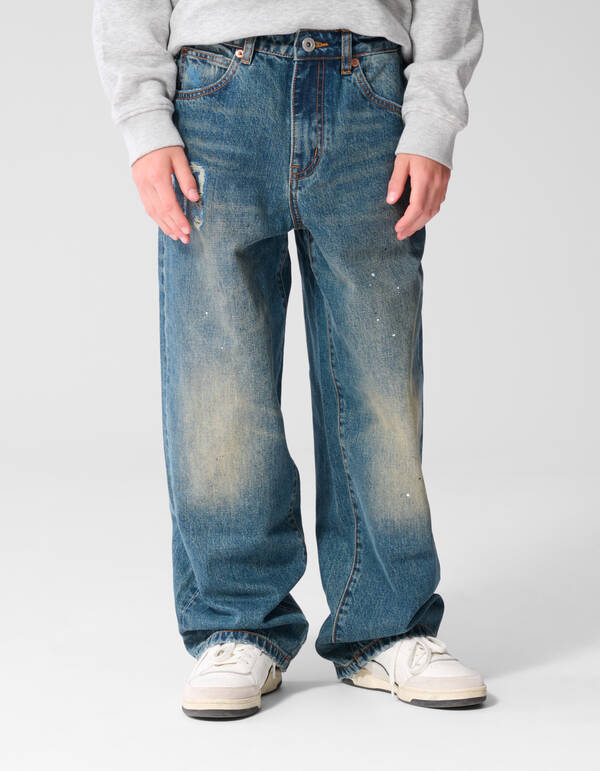 Varsity Ultra Wide Leg Jeans Dunkelblau SHOEBY BOYS