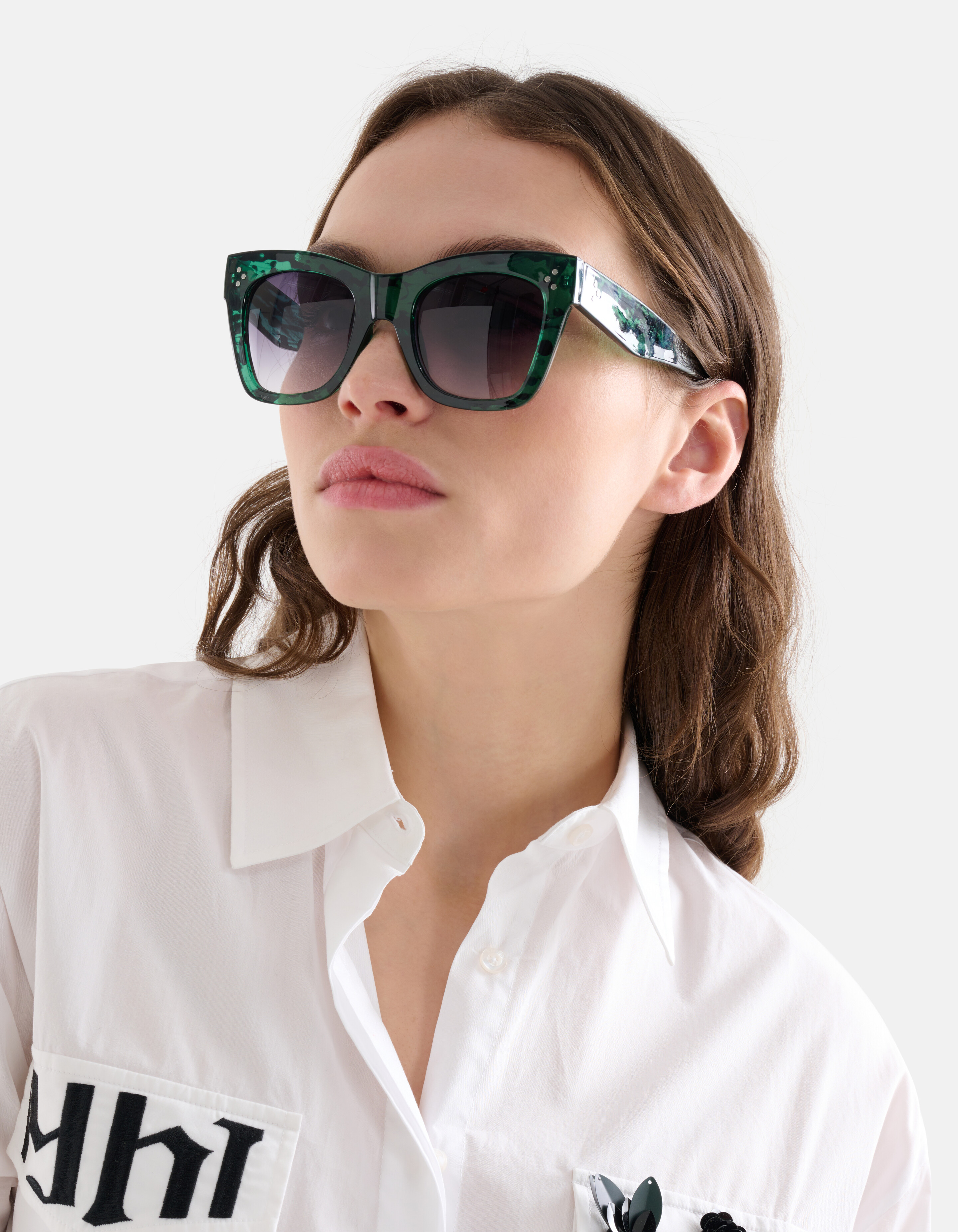 Große Cateye-Sonnenbrille Grün SHOEBY ACCESSOIRES