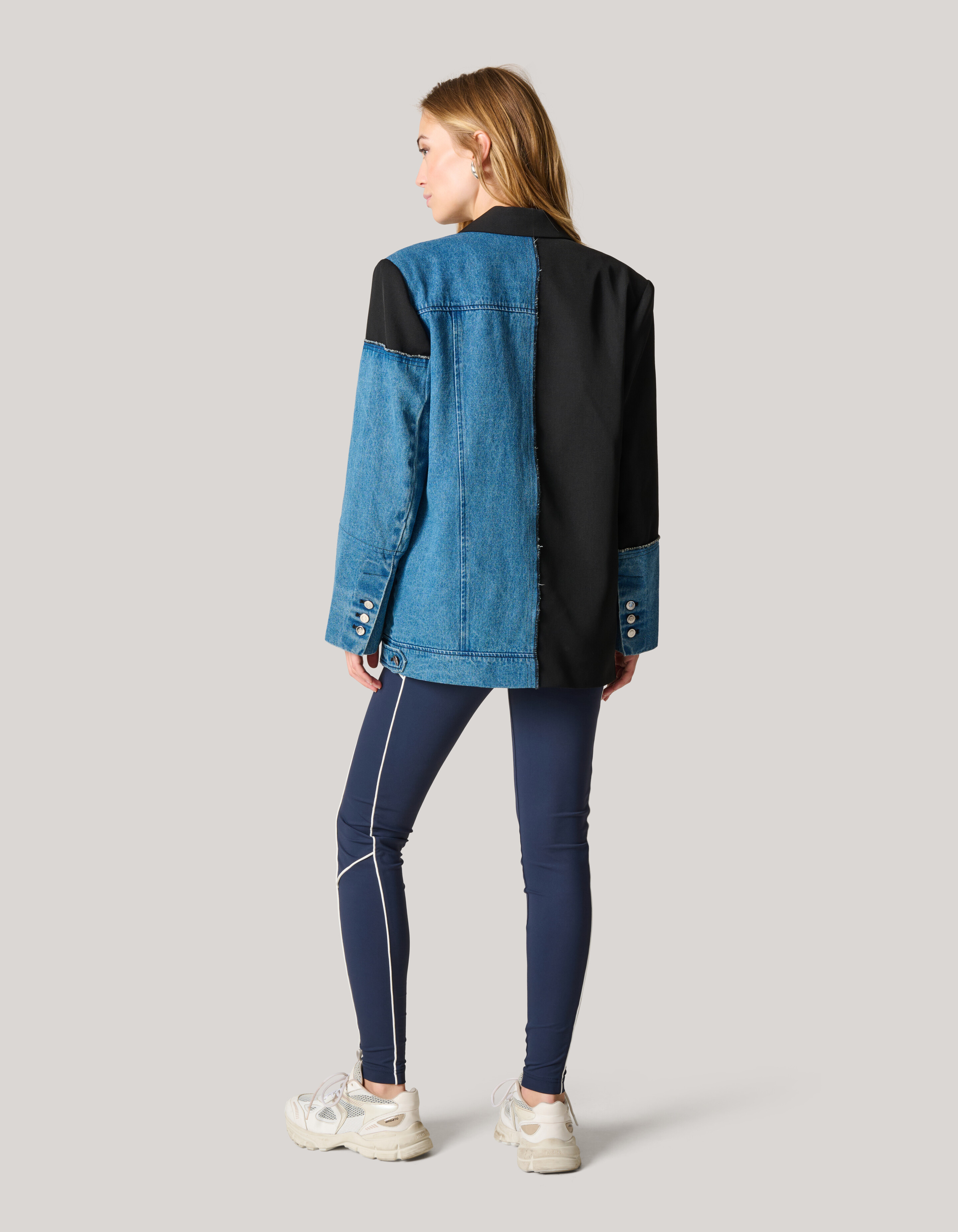 Zweifarbiger Denim-Blazer Schwarz/Blau SHOEBY WOMEN