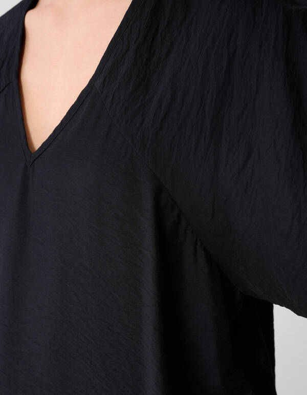 V-Ausschnitt Mini Kleid Schwarz SHOEBY WOMEN