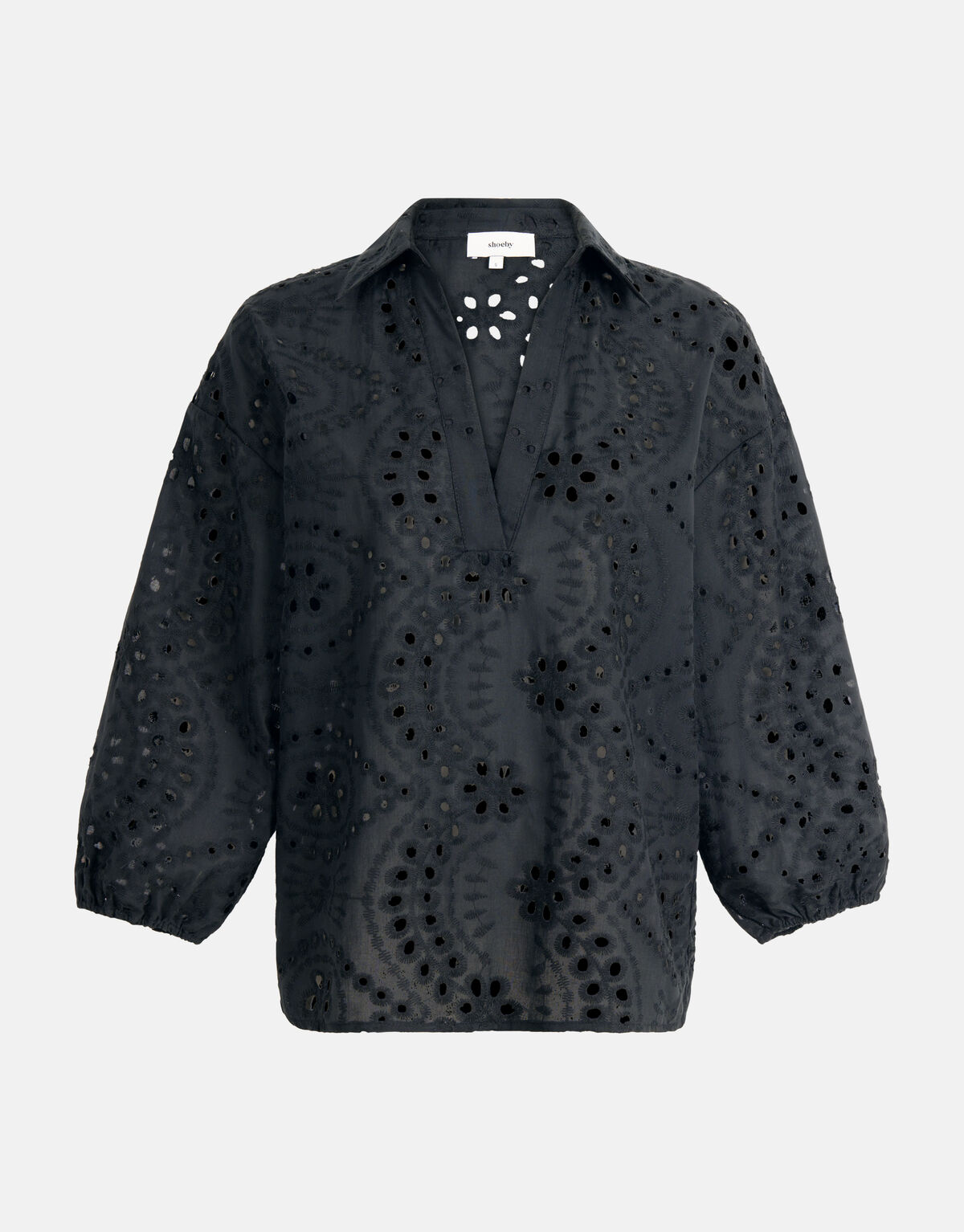 Broderie-Bluse Schwarz SHOEBY WOMEN