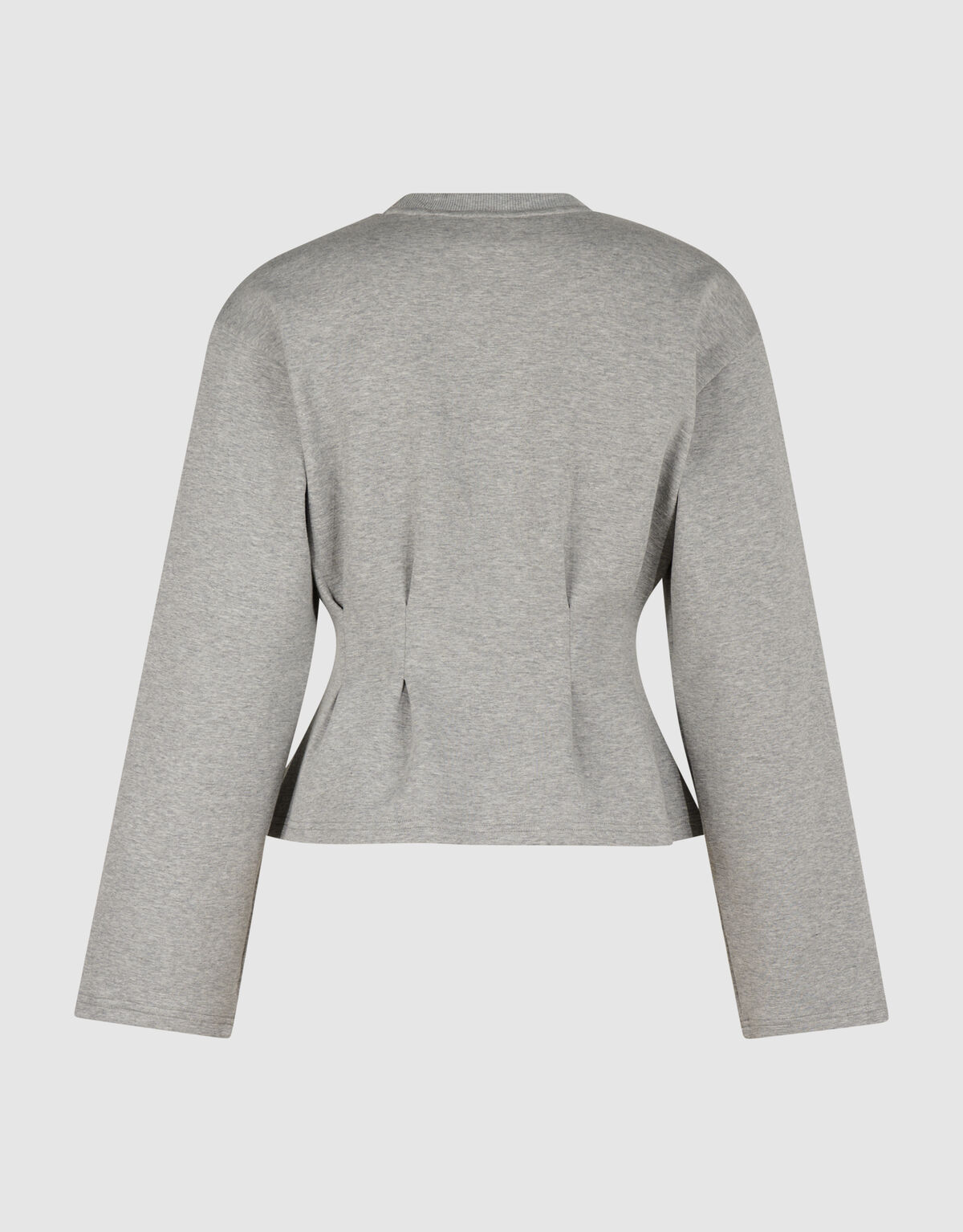 Peplum-Scuba-Langarmshirt Hellgrau SHOEBY WOMEN