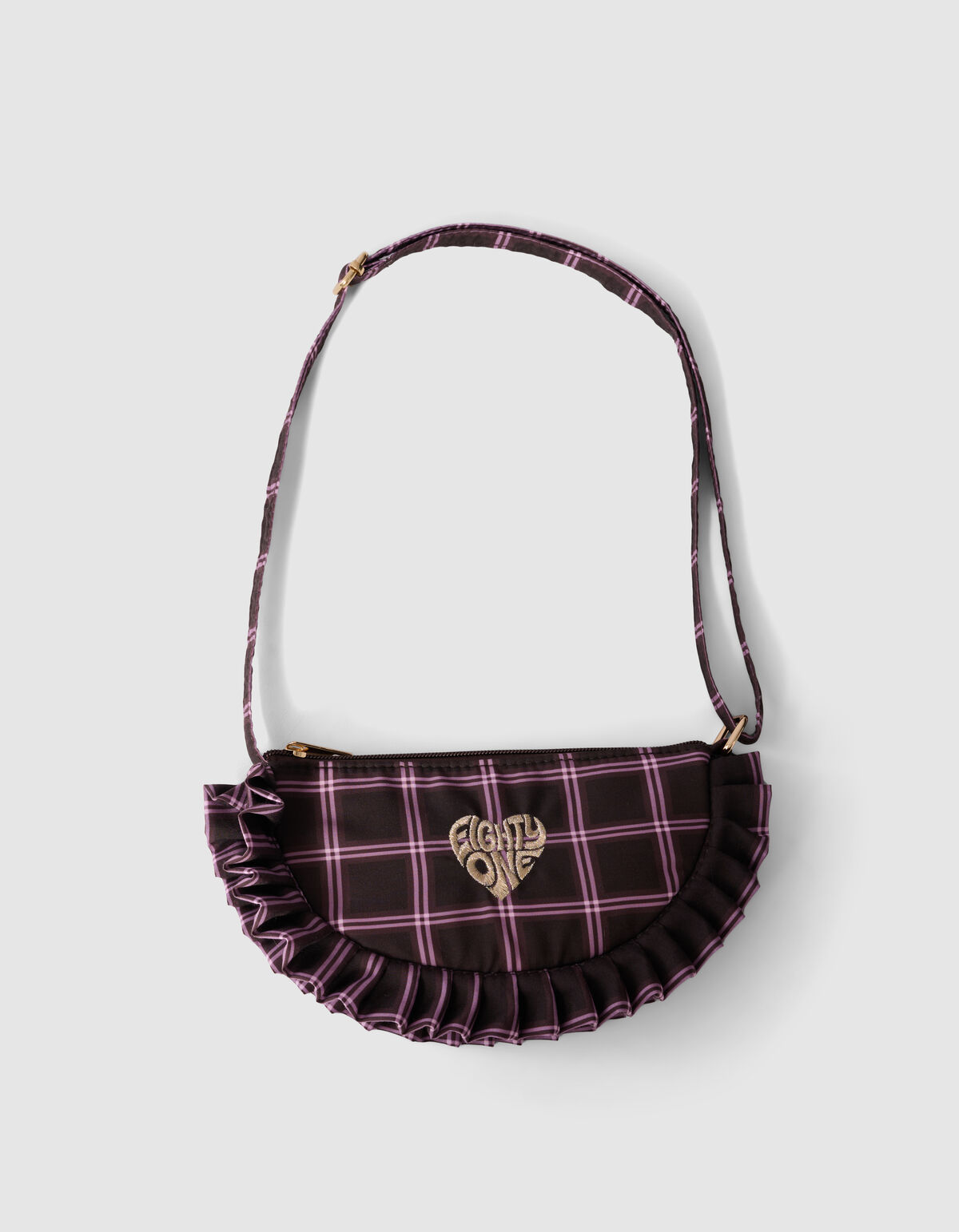 Karierte Ruffle Tasche Braun SHOEBY ACCESSOIRES