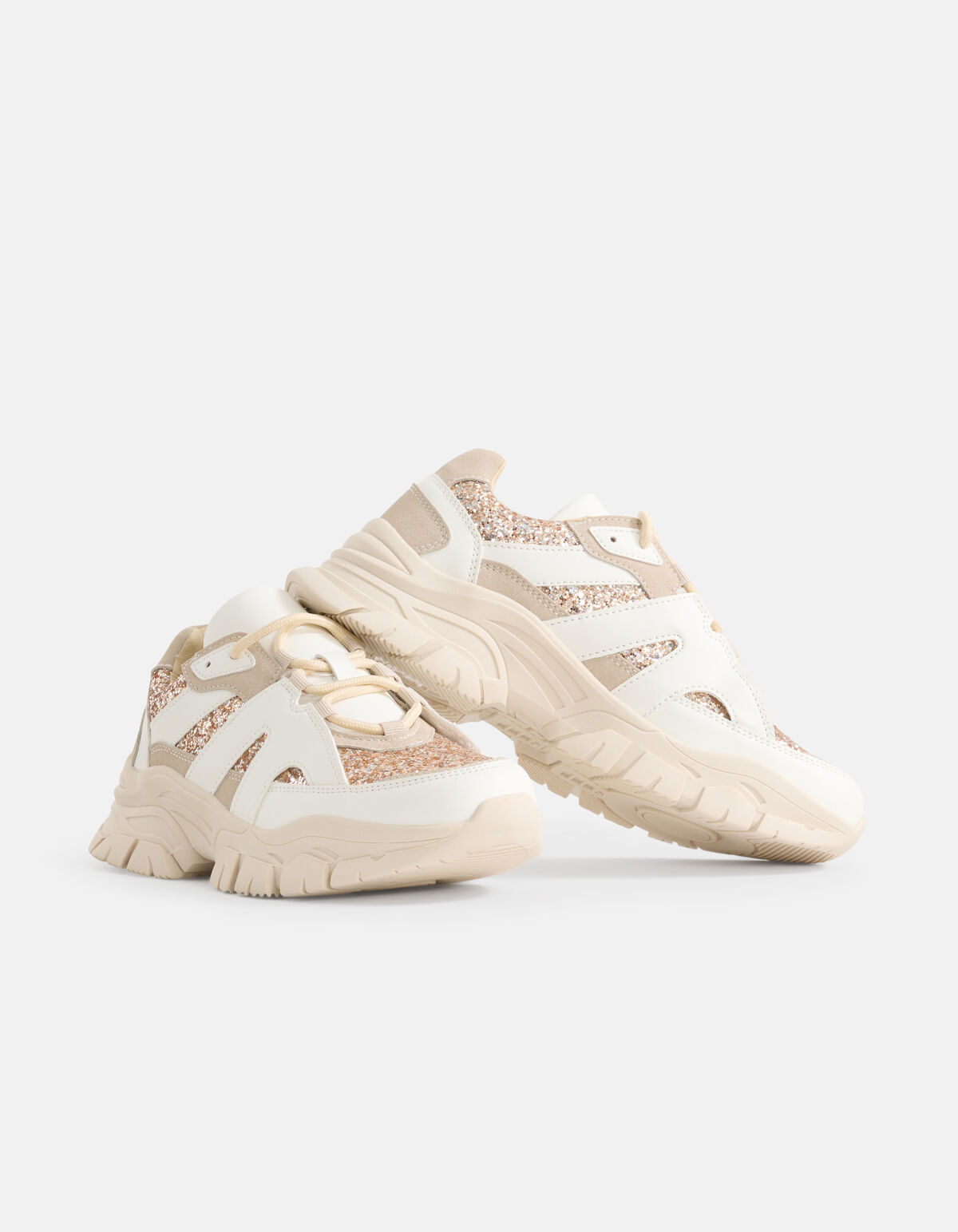 Glitzer Turnschuhe Beige SHOEBY SHOES