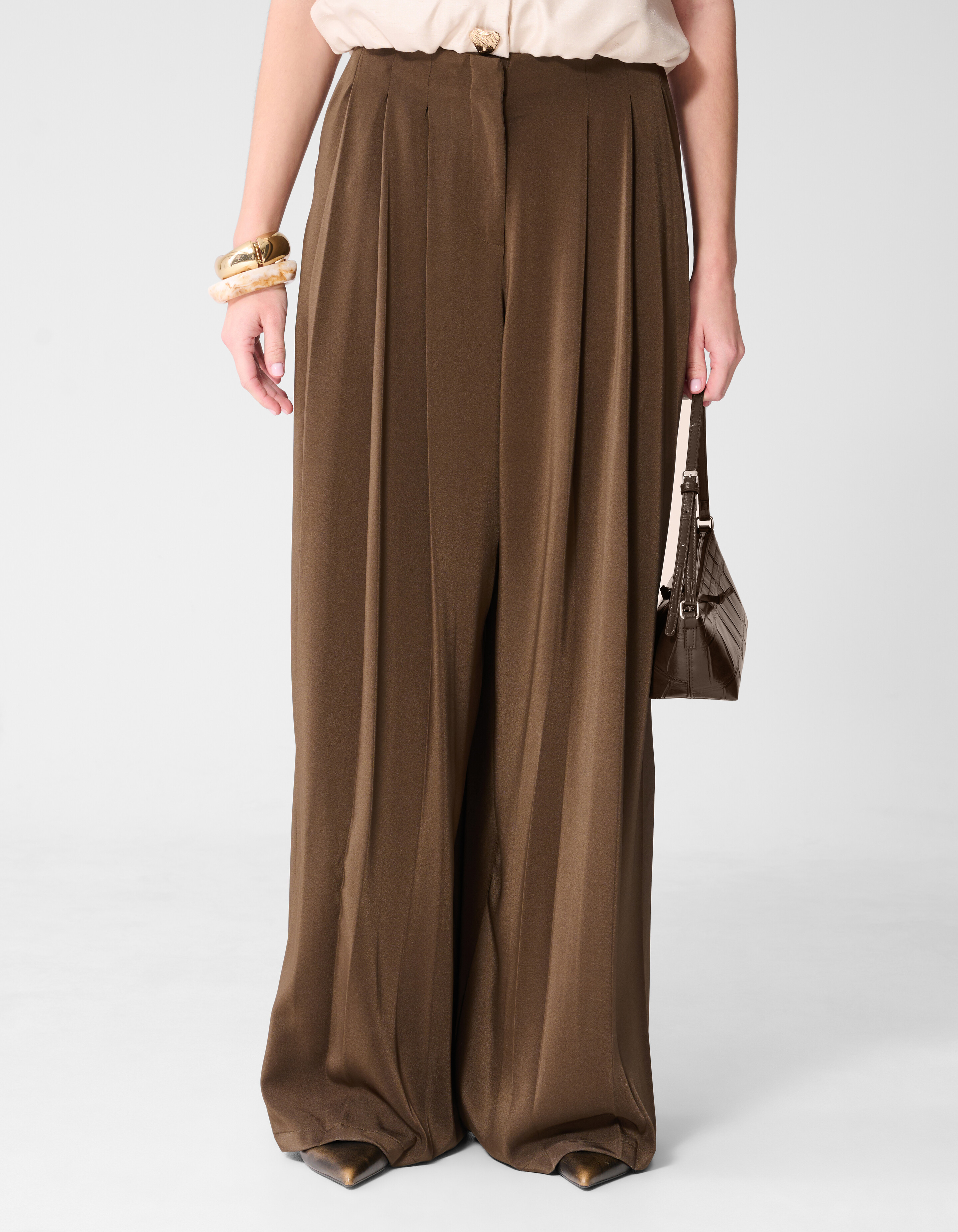 Faltenhose Braun von Fred SHOEBY WOMEN