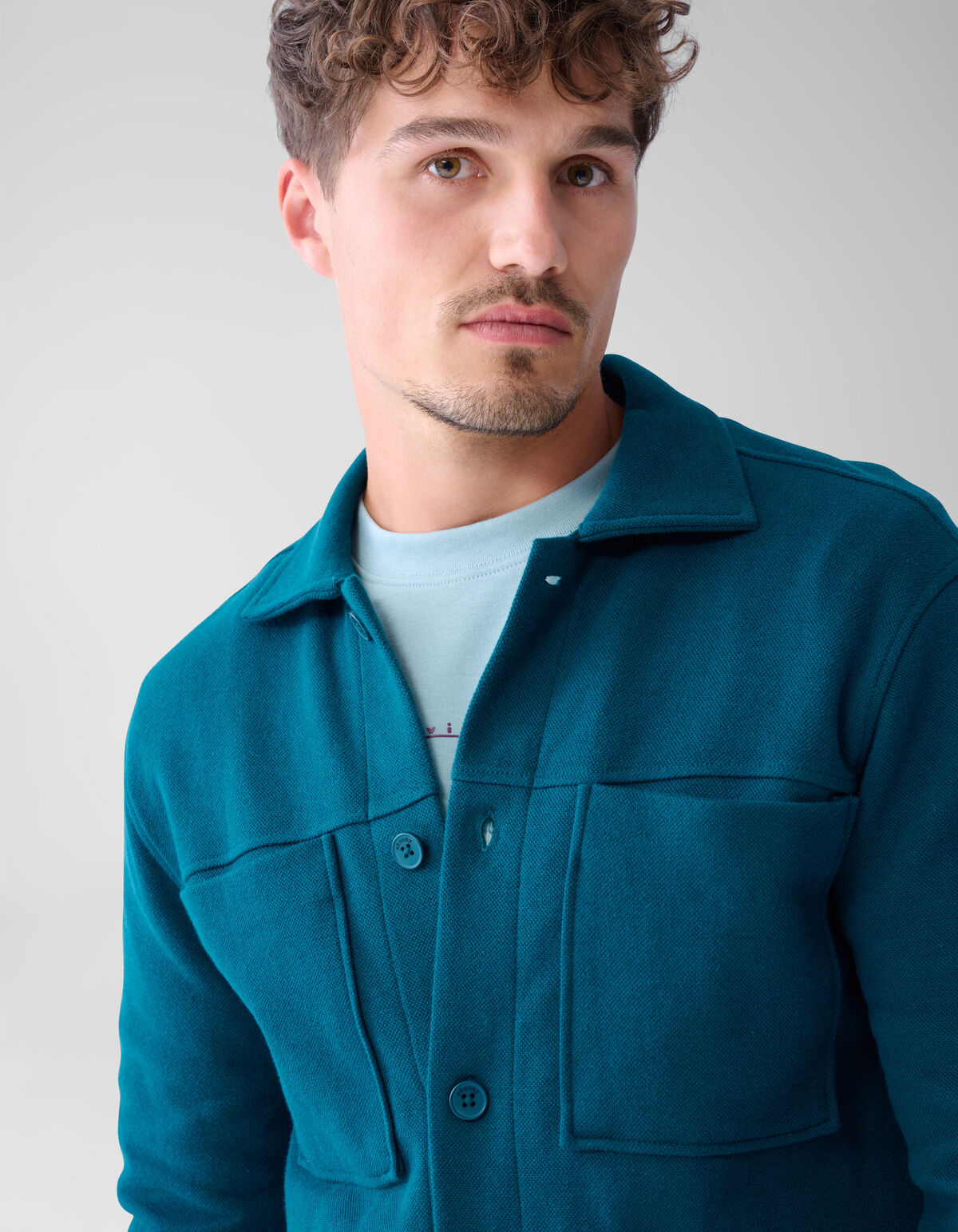 Piqué-Überhemd Dunkelgrün SHOEBY MEN