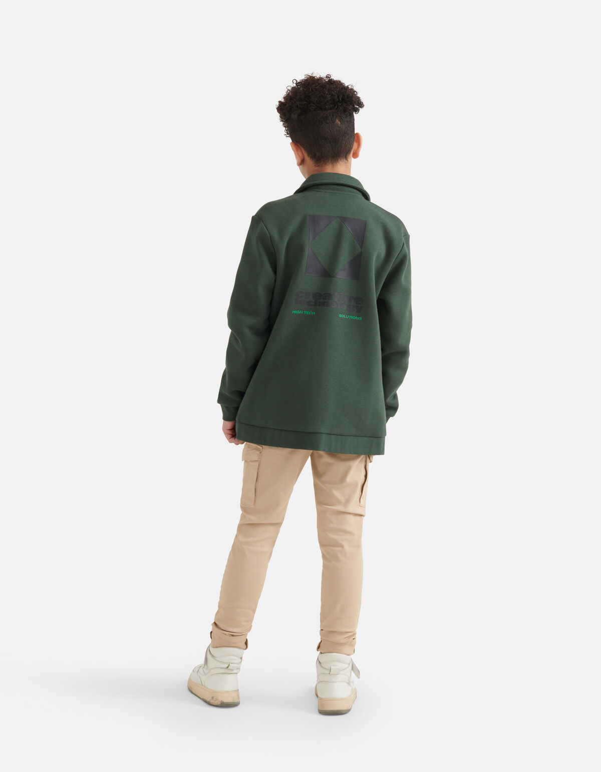 Bedruckte Strickjacke Dunkelgrün SHOEBY BOYS