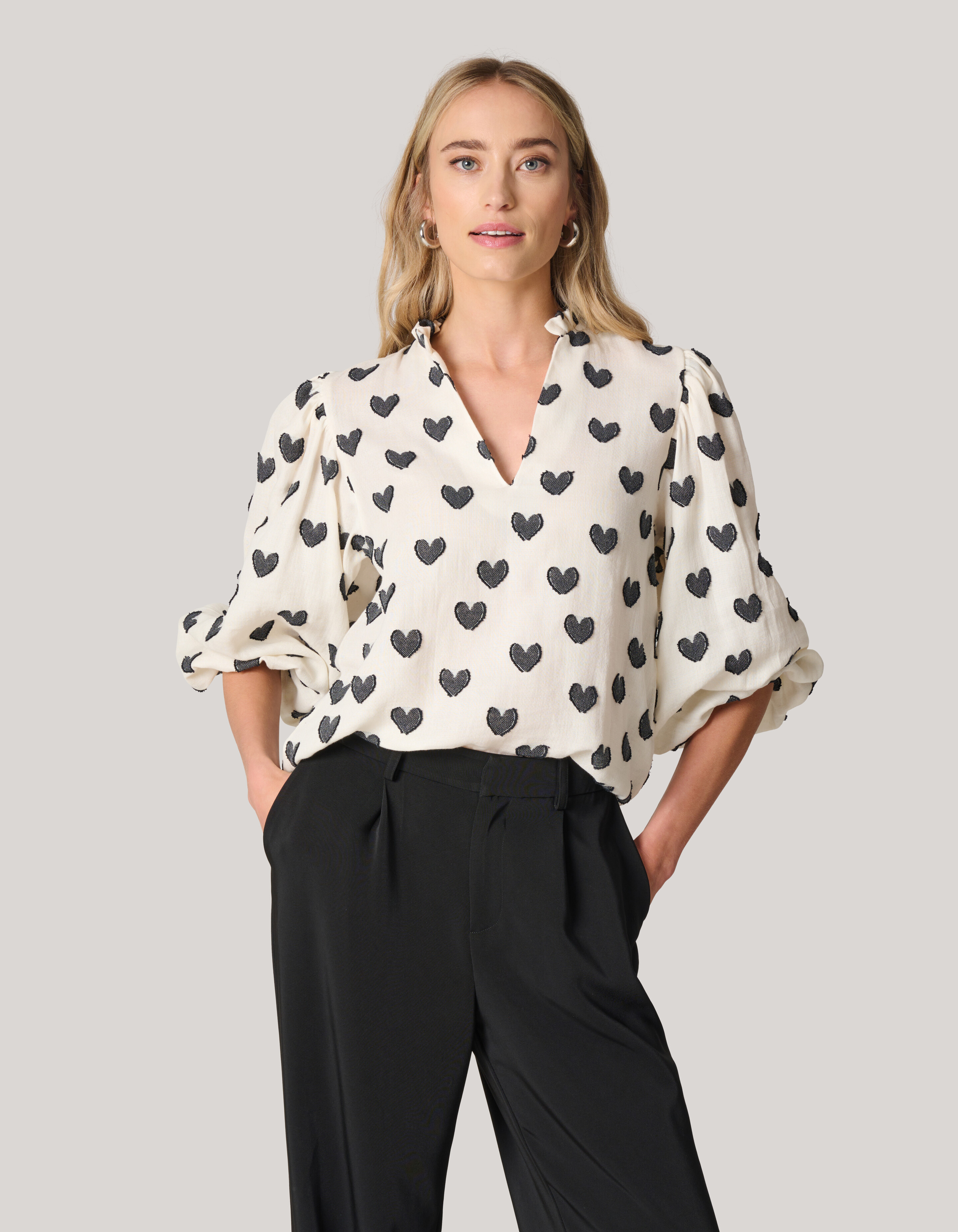 Herzbluse Off White SHOEBY WOMEN