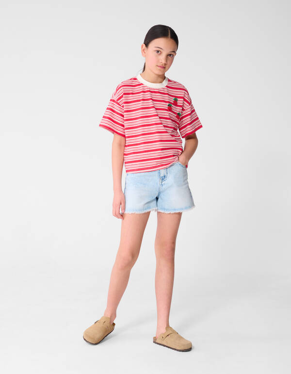 Cropped Cherry T-Shirt Rot SHOEBY GIRLS