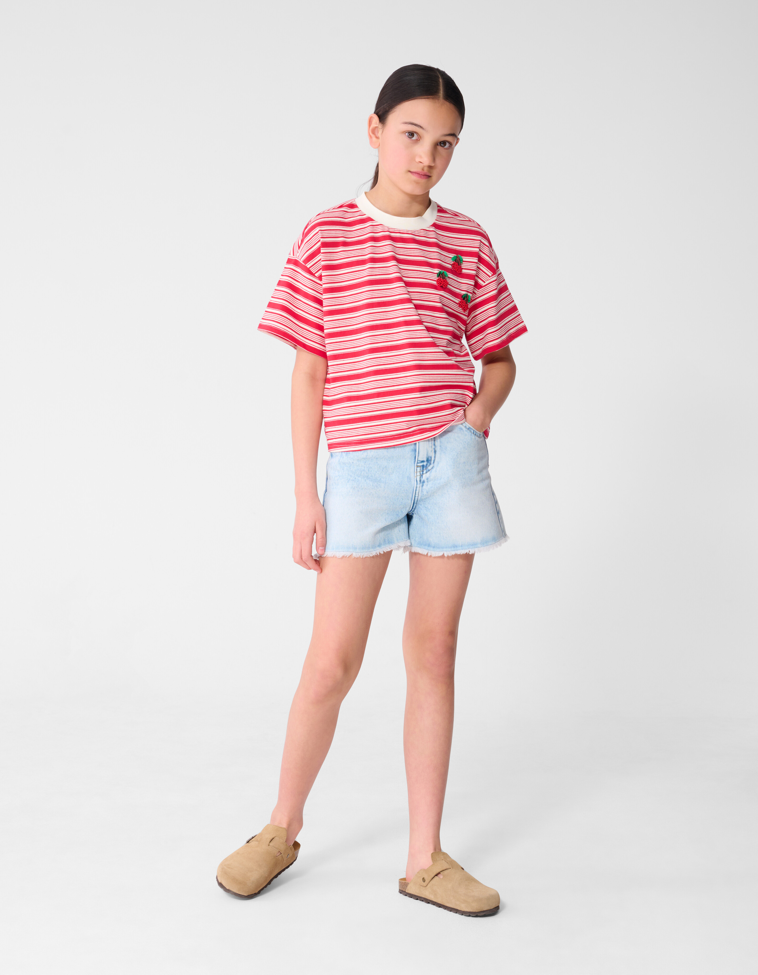 Cropped Cherry T-Shirt Rot SHOEBY GIRLS