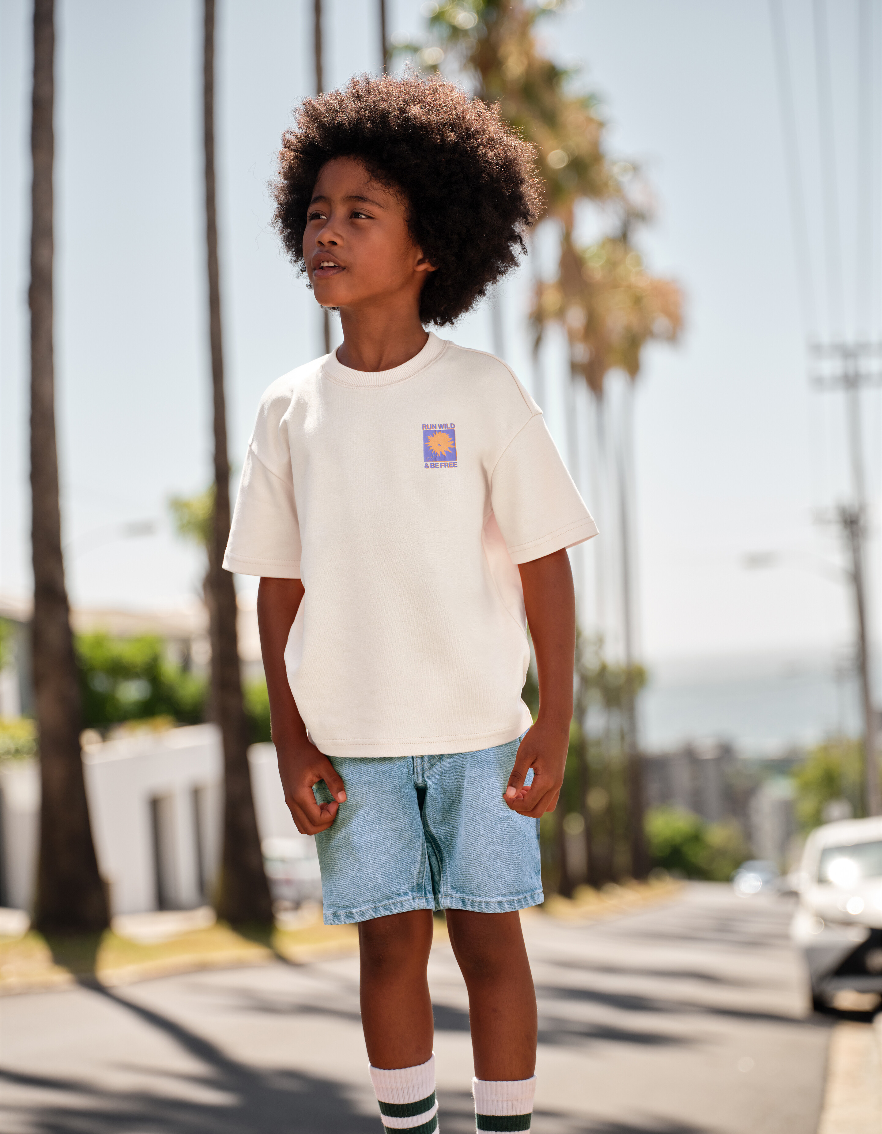 Run Wild Artwork T-shirt Off White SHOEBY BOYS