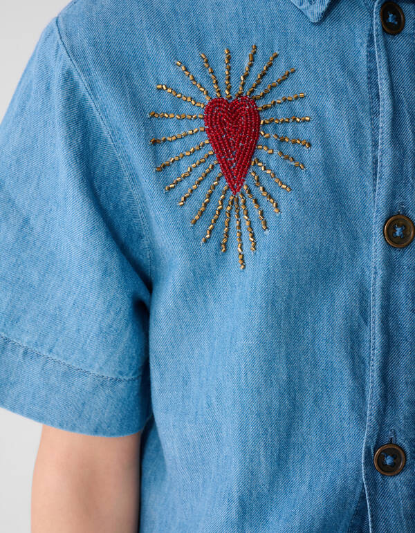 Heart Denim Jumpshort Hellblau SHOEBY GIRLS