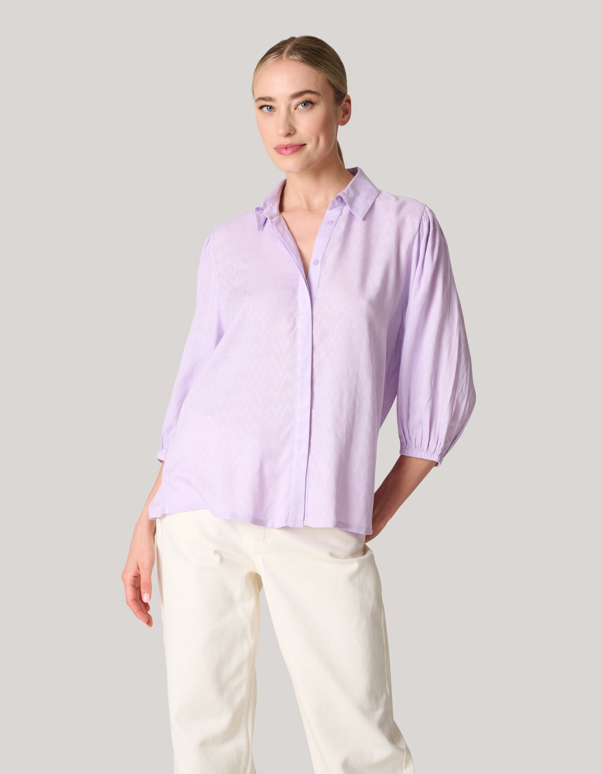 Jacquard Bluse Hellviolett SHOEBY WOMEN