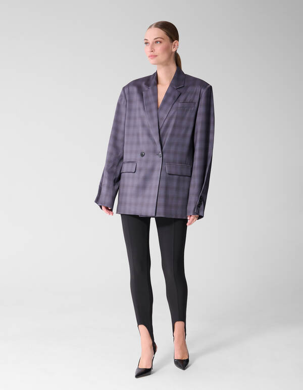 Satin-Karoblazer Grau By Mieke SHOEBY WOMEN
