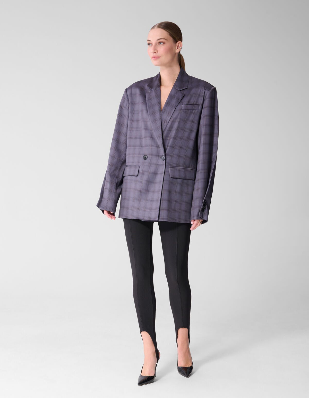 Satin-Karoblazer Grau By Mieke SHOEBY WOMEN
