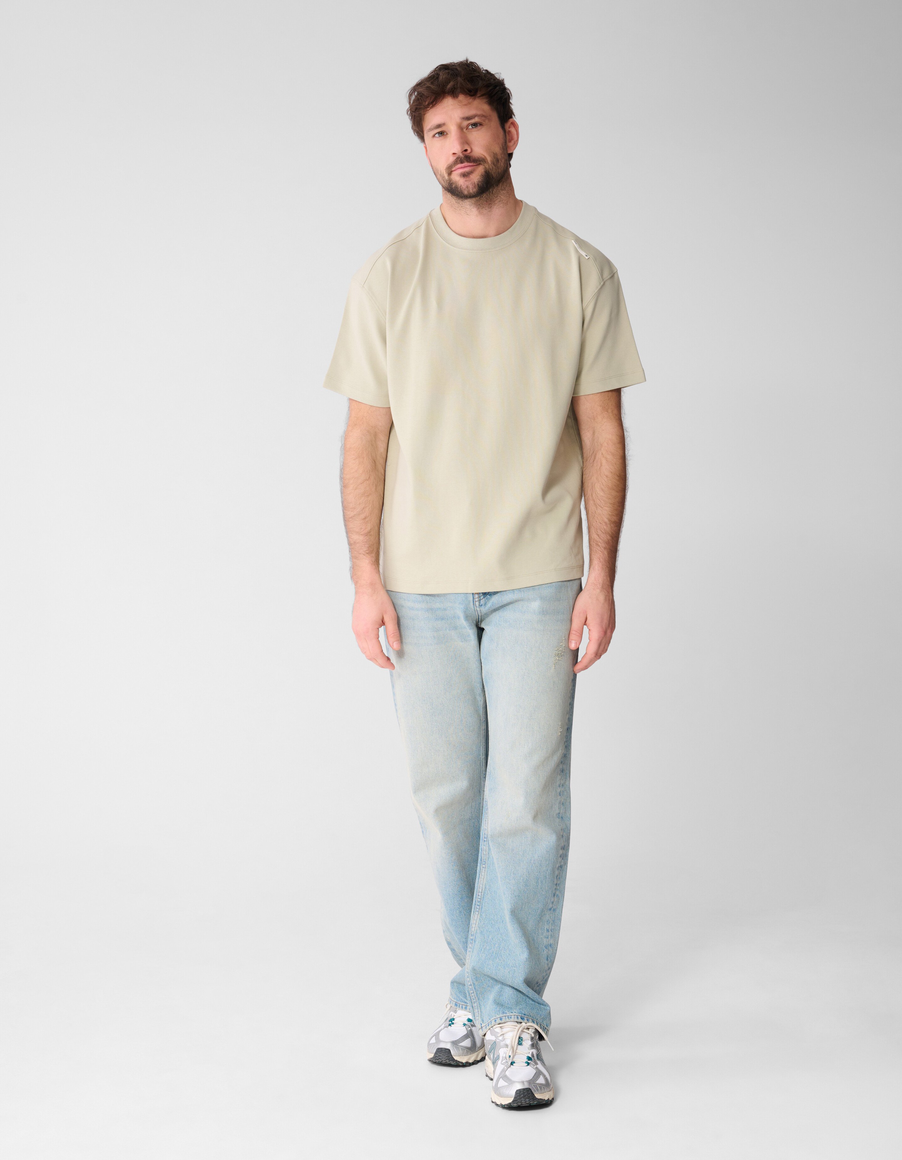Basic Relaxed Fit T-Shirt Hellgr&uuml;n SHOEBY MEN