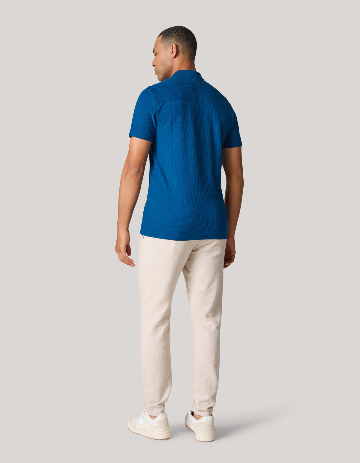 Strukturiertes Polo Blau SHOEBY MEN