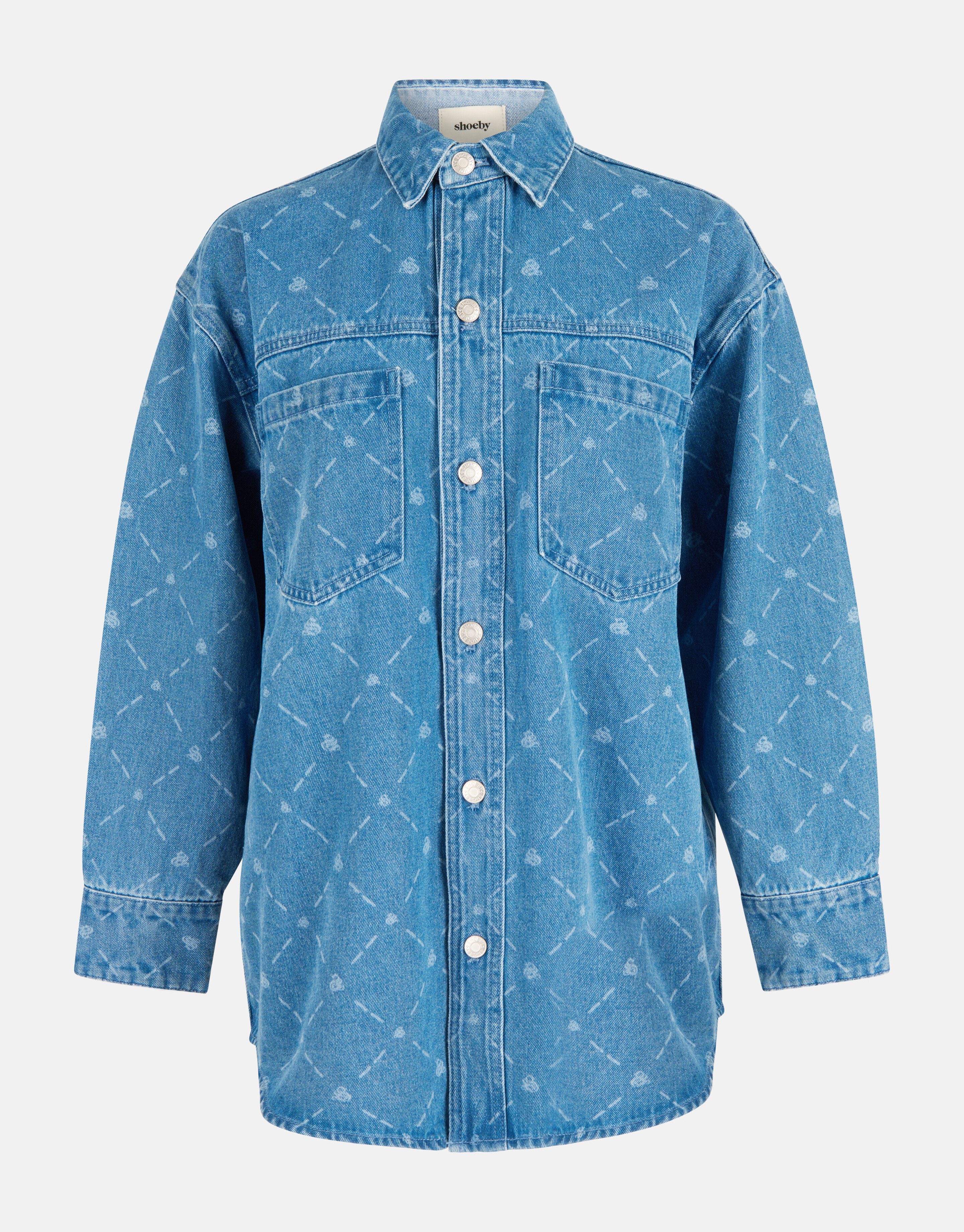 Bedruckte Denim-Bluse Blau SHOEBY WOMEN