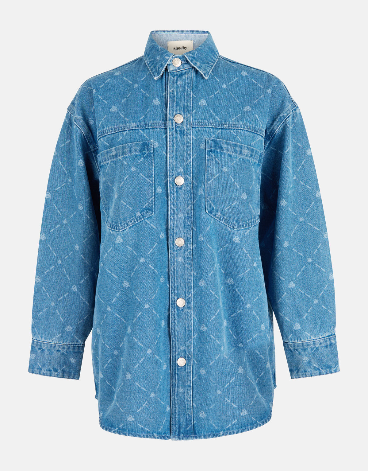 Bedruckte Denim-Bluse Blau SHOEBY WOMEN
