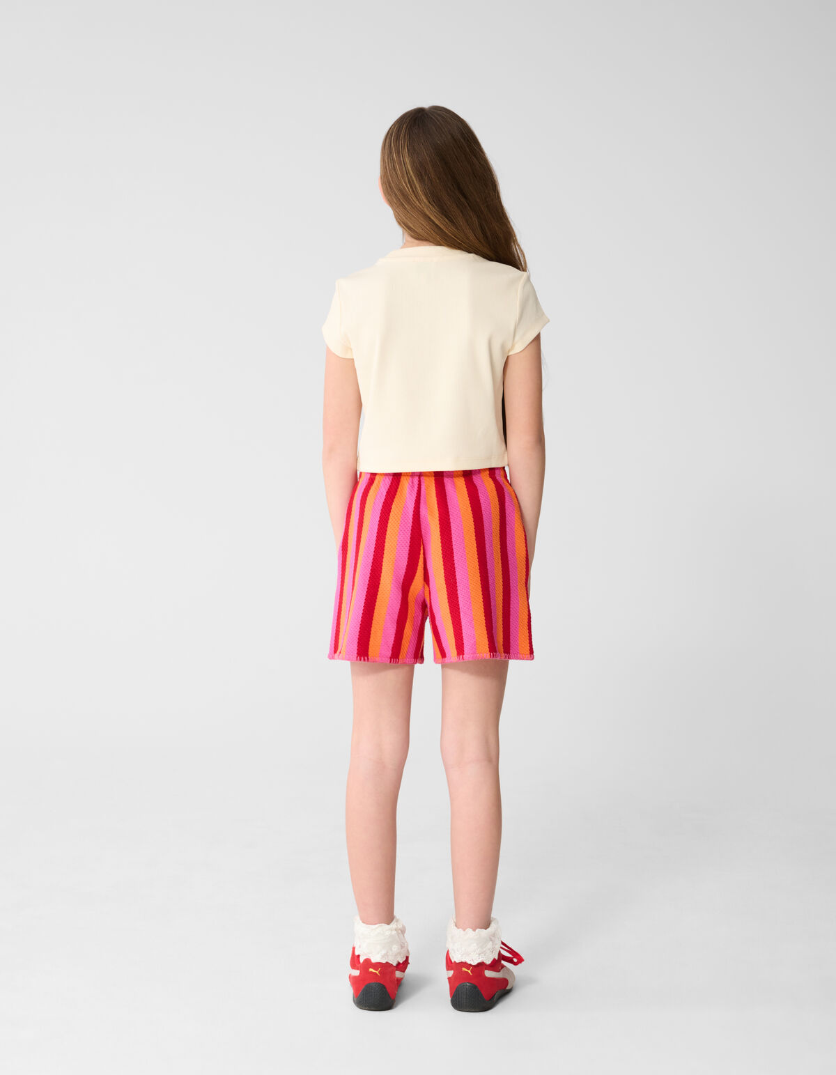 Rib Pepper Crop Top Gebrochenes Wei&szlig; SHOEBY GIRLS