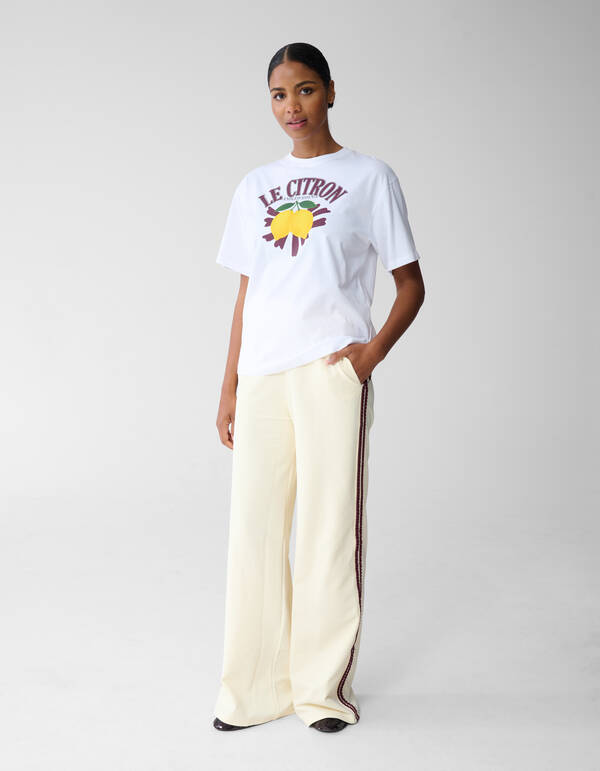 &Uuml;bergr&ouml;&szlig;en-T-Shirt mit Le Citron-Motiv Wit SHOEBY WOMEN