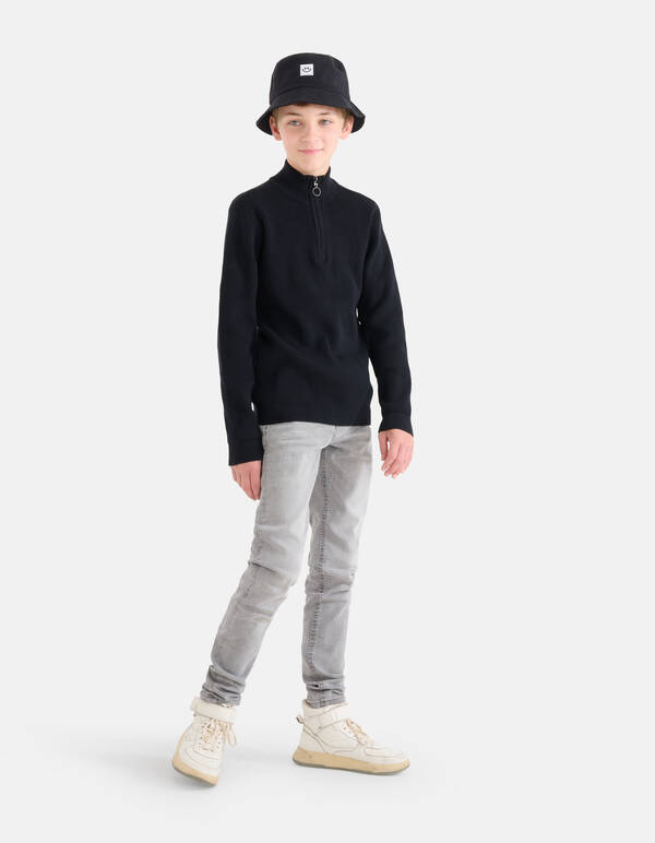 Pullover mit Reißverschluss Schwarz SHOEBY BOYS