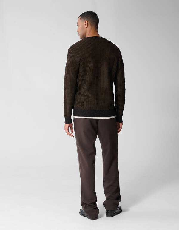 Straight Fit Pintuck Hose Dunkelbraun SHOEBY MEN