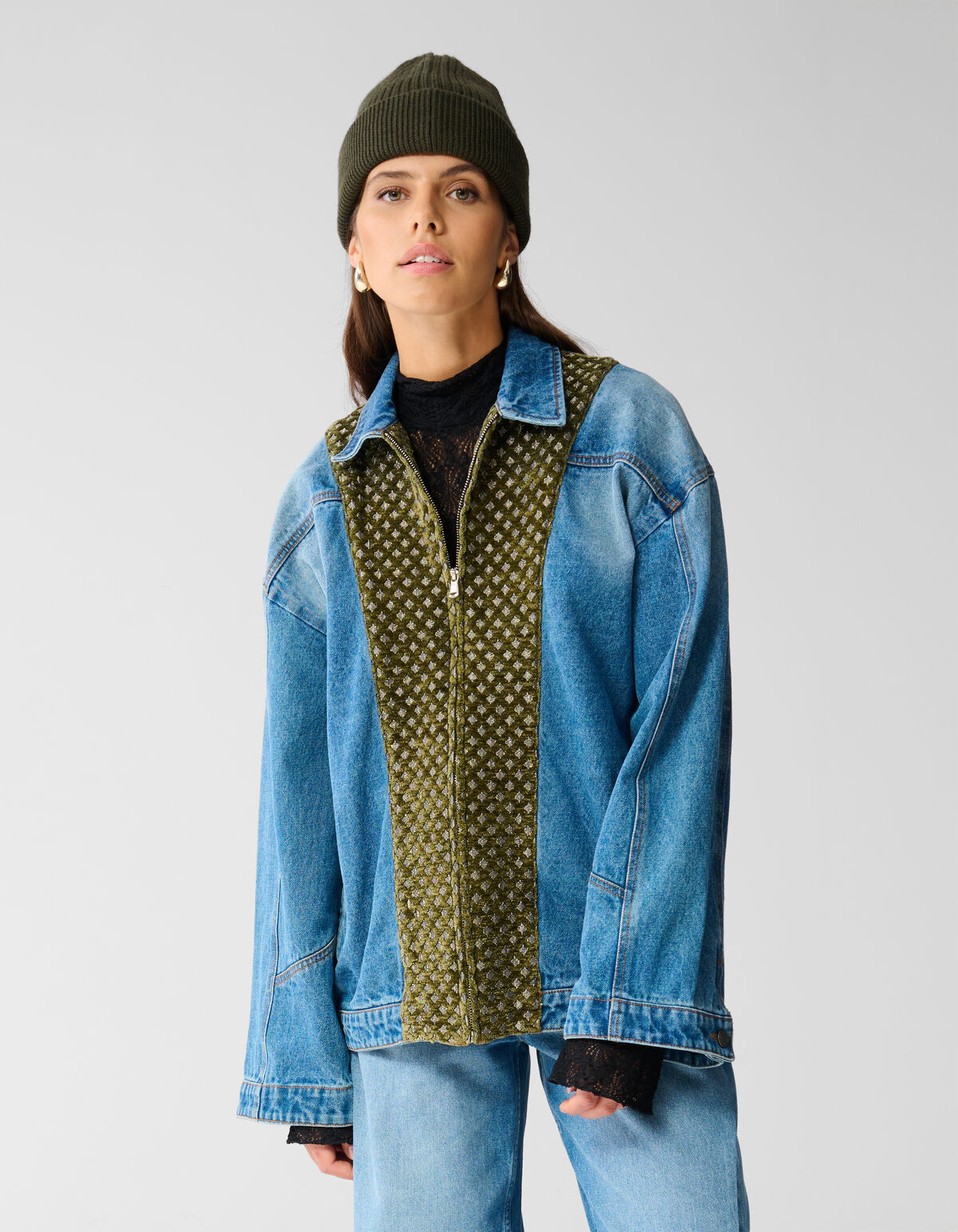 Velours-Jeansjacke Blau Von Mieke SHOEBY WOMEN