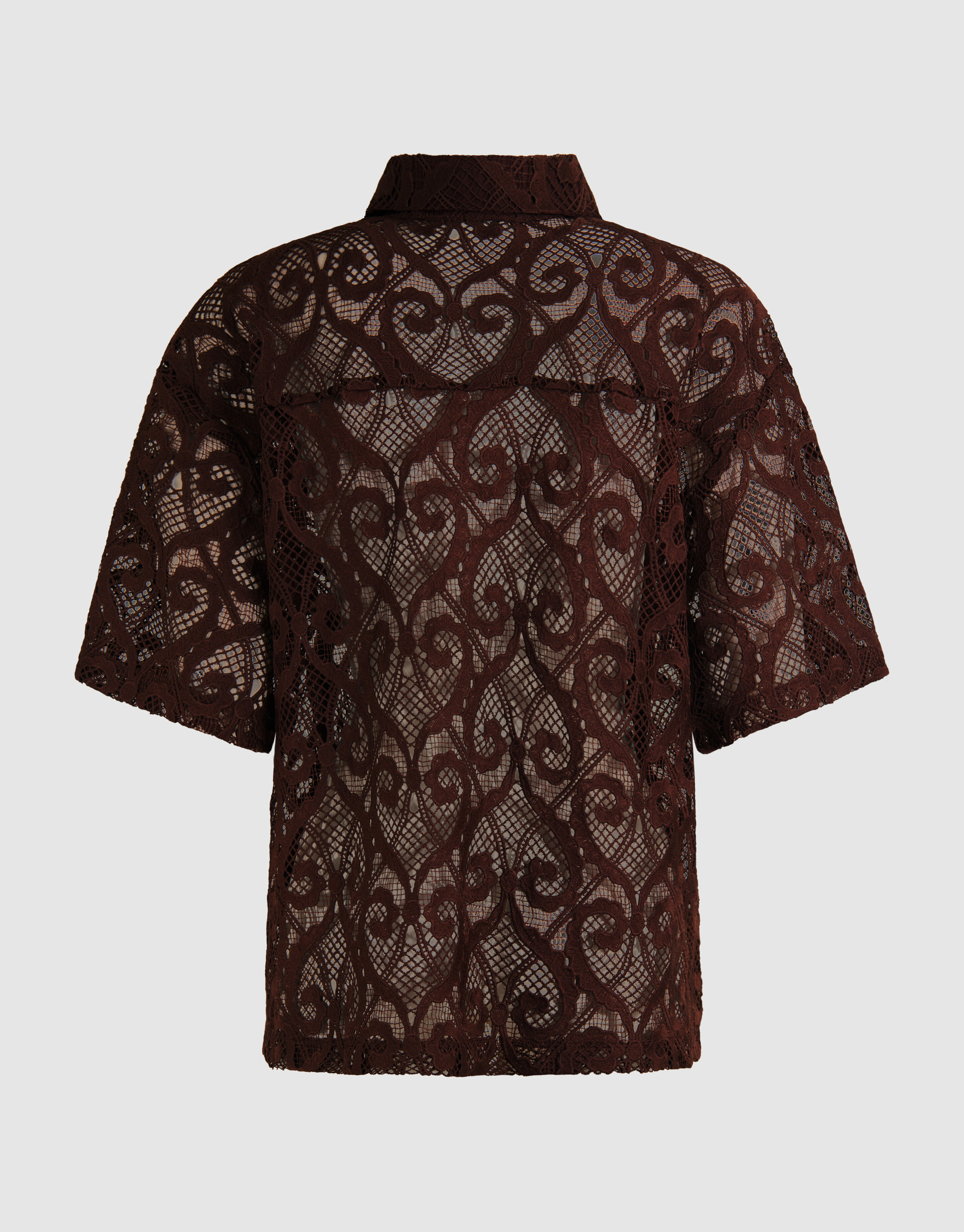 Bluse aus Spitze in Übergröße Dunkelbraun SHOEBY WOMEN