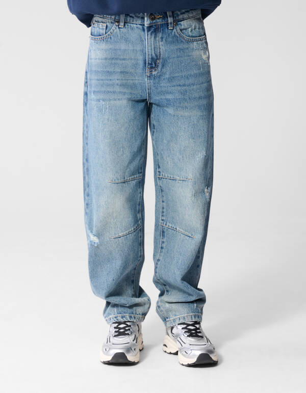 Destroyed Balloon Fit Jeans Dunkelblau SHOEBY BOYS